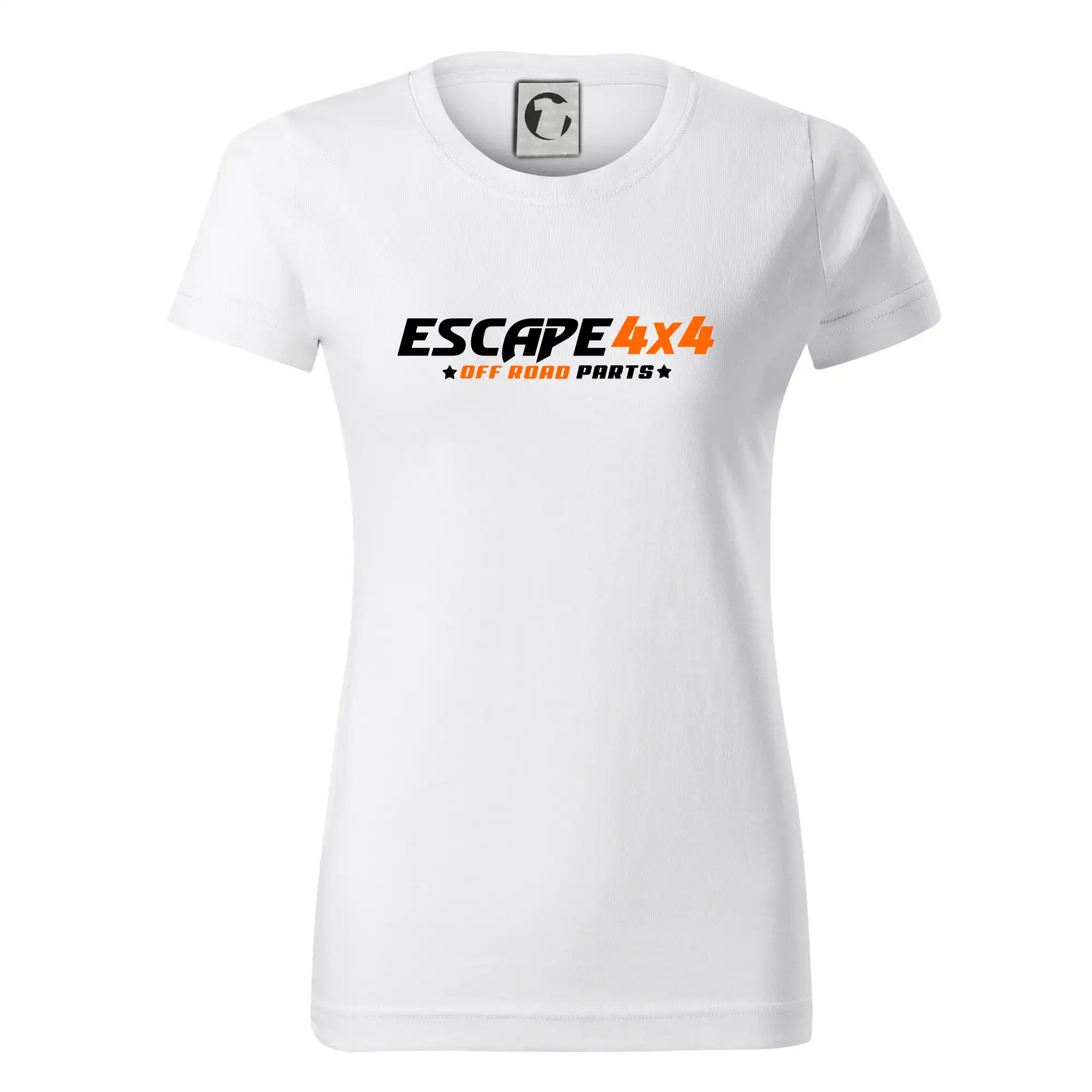 MyShirt tričká - Escape 4x4 Nápis vpředu a pneumatika na zádech - Dámske tričko basic - ľahko voľnejšie a dlhšie