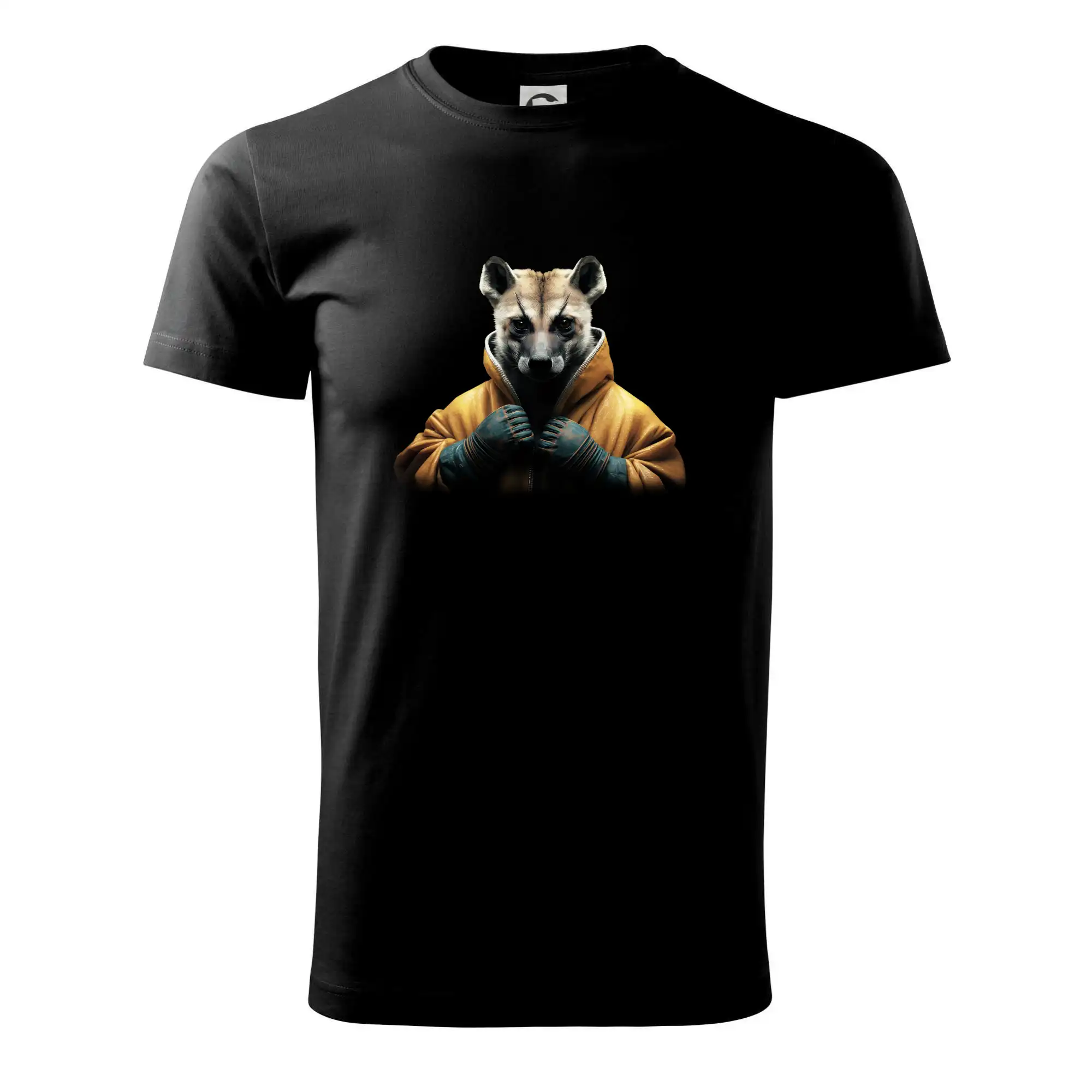 Tričká so zvieratami - Hyena v bundě - Klasické pánske tričko vyššej gramáže