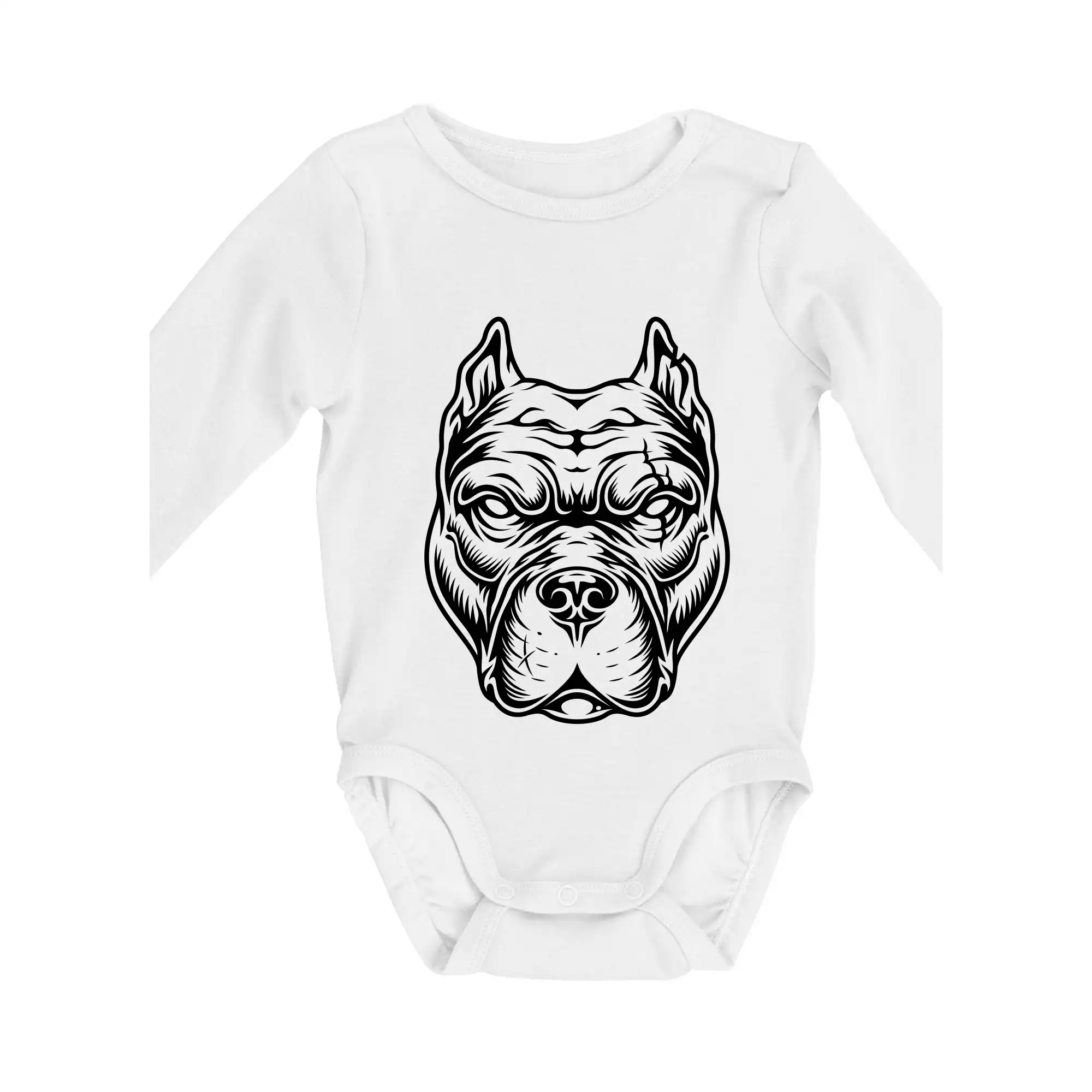 Ostatné psie plemená - Americký stafordšírsky teriér hlava - Body dojčenské s dlhým rukávom