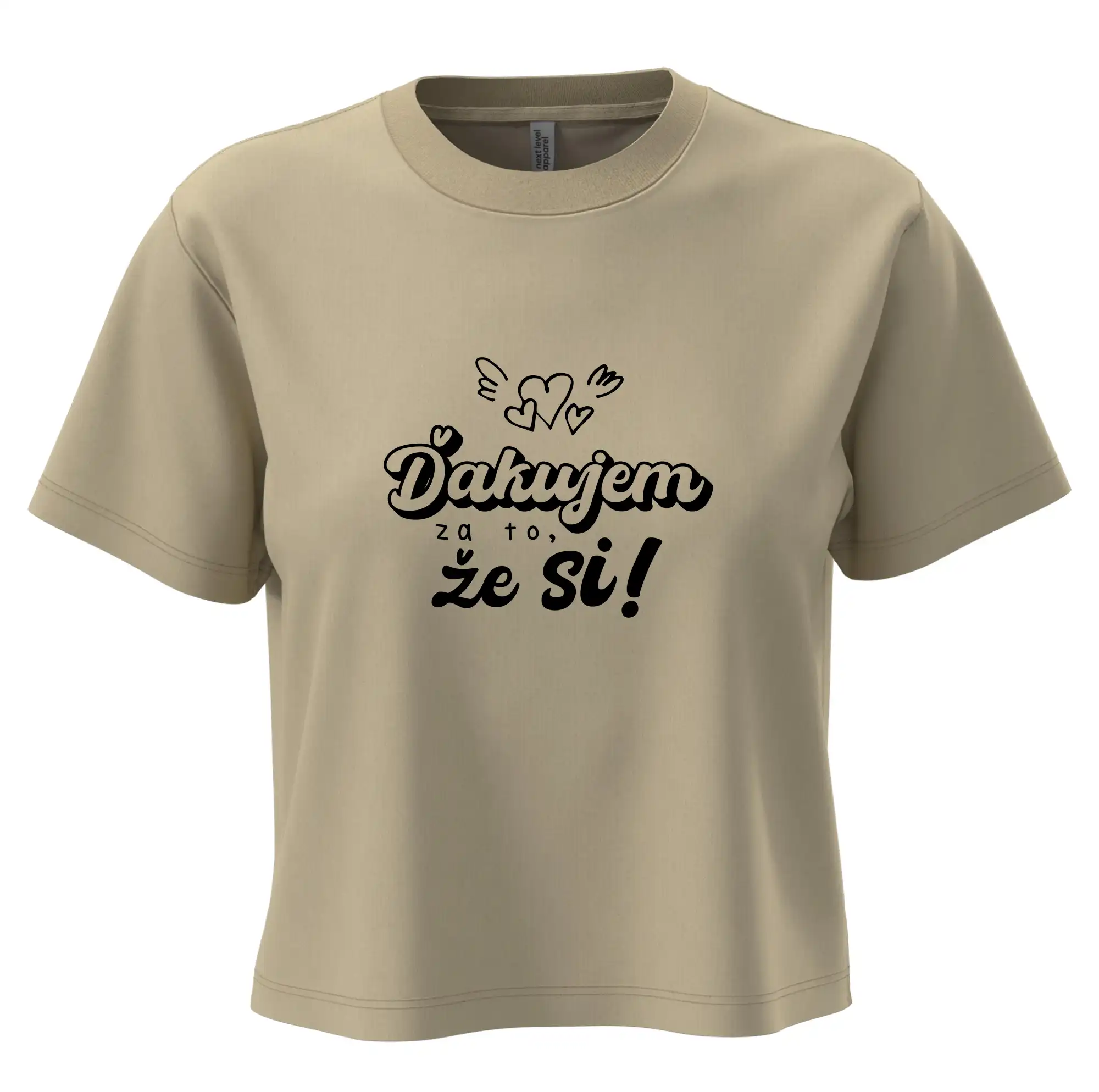 Písacie ďakujem za to, že si - Boxy cropped tričko OVERSIZE