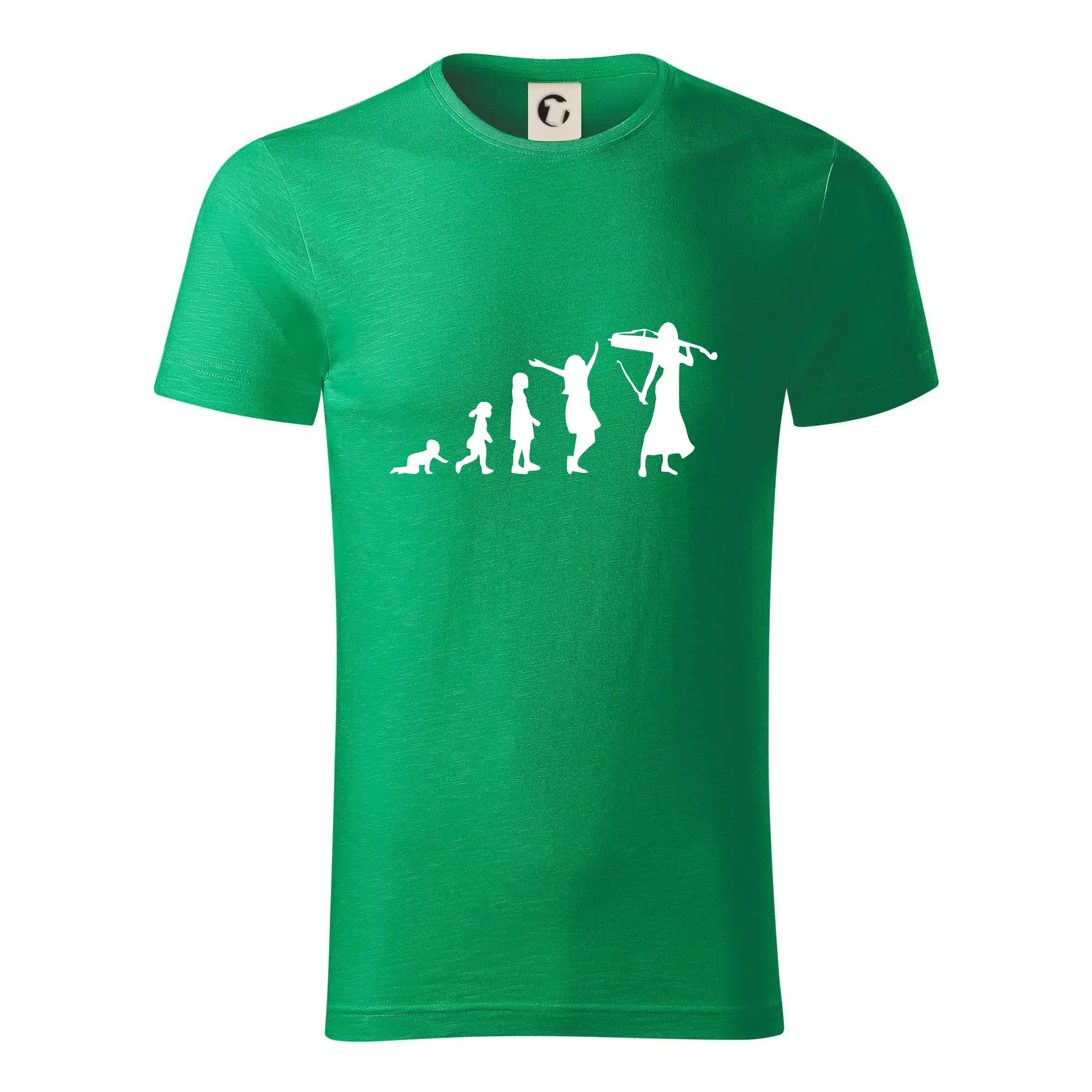 Tričká s potlačou evolúcia - Evolúcia čellistka - Tričko z organickej bavlny