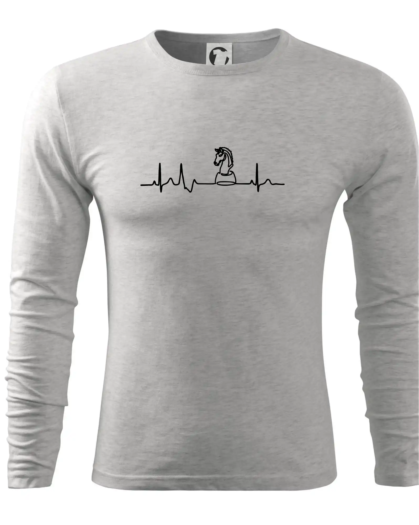 Tričká a mikiny so spoločenskými hrami  - EKG Šachové figúrky - Jazdec - Tričko s dlhým rukávom FIT-T long sleeve