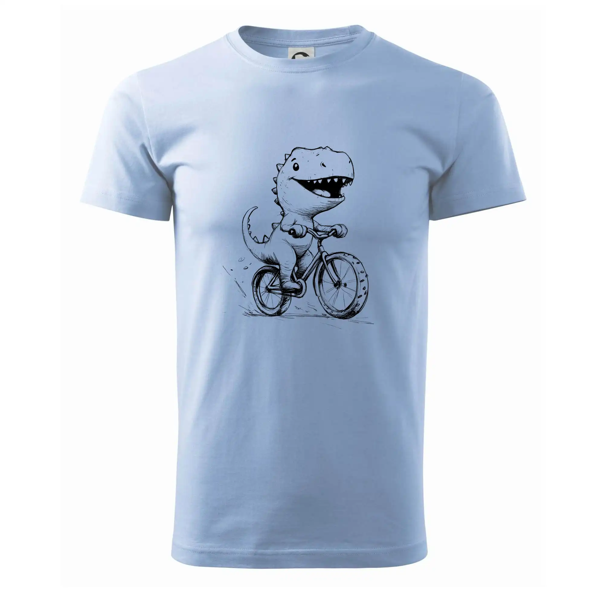 Tričko ako darček pre cyklistu - Roztomilý Dinosaurus na bicykli - Klasické pánske tričko vyššej gramáže