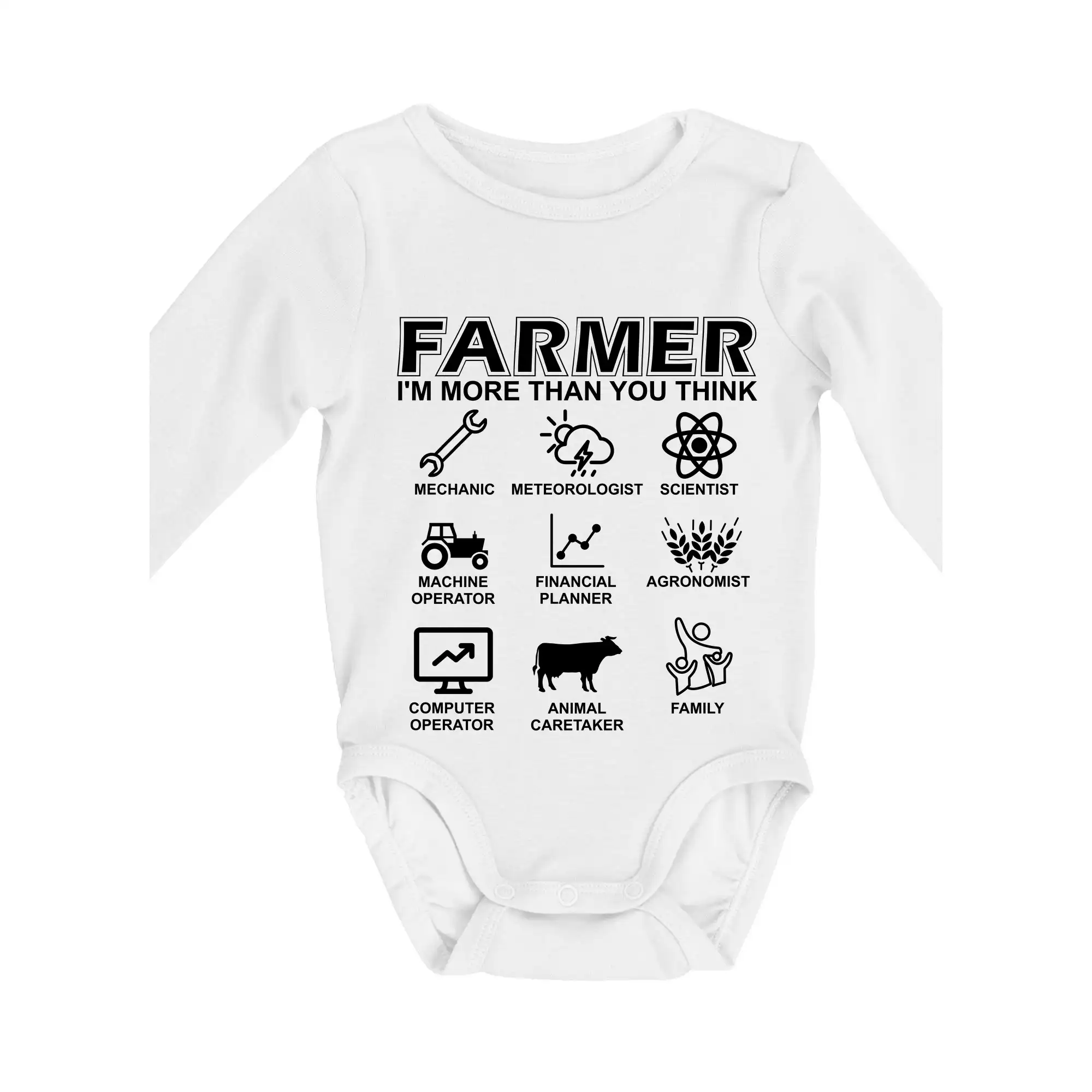Farmer Symbols - Body dojčenské s dlhým rukávom