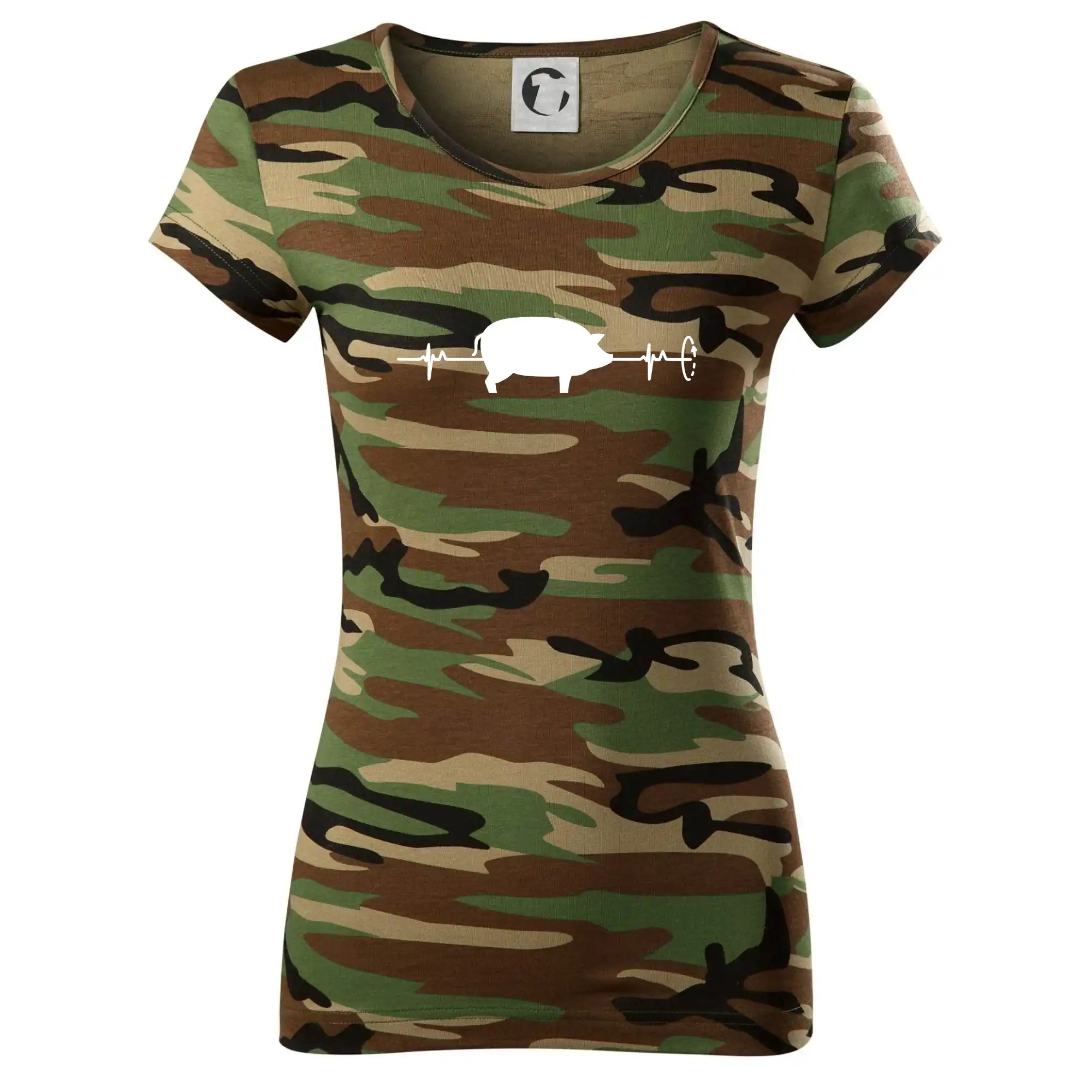 Tričká a zástery na grilovanie - EKG gril - Dámske maskáčové tričko