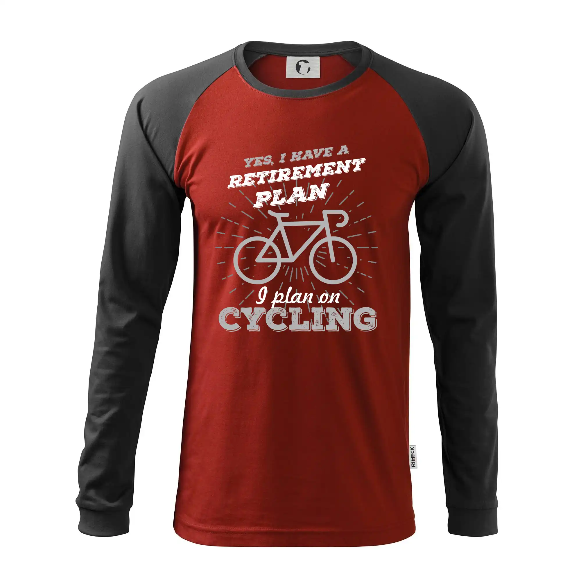 Tričko ako darček pre cyklistu - Sivý bicykel - Yes, I have a retirement plan, Aj plan on cycling - Pánske tričko s dlhým rukávom LS130
