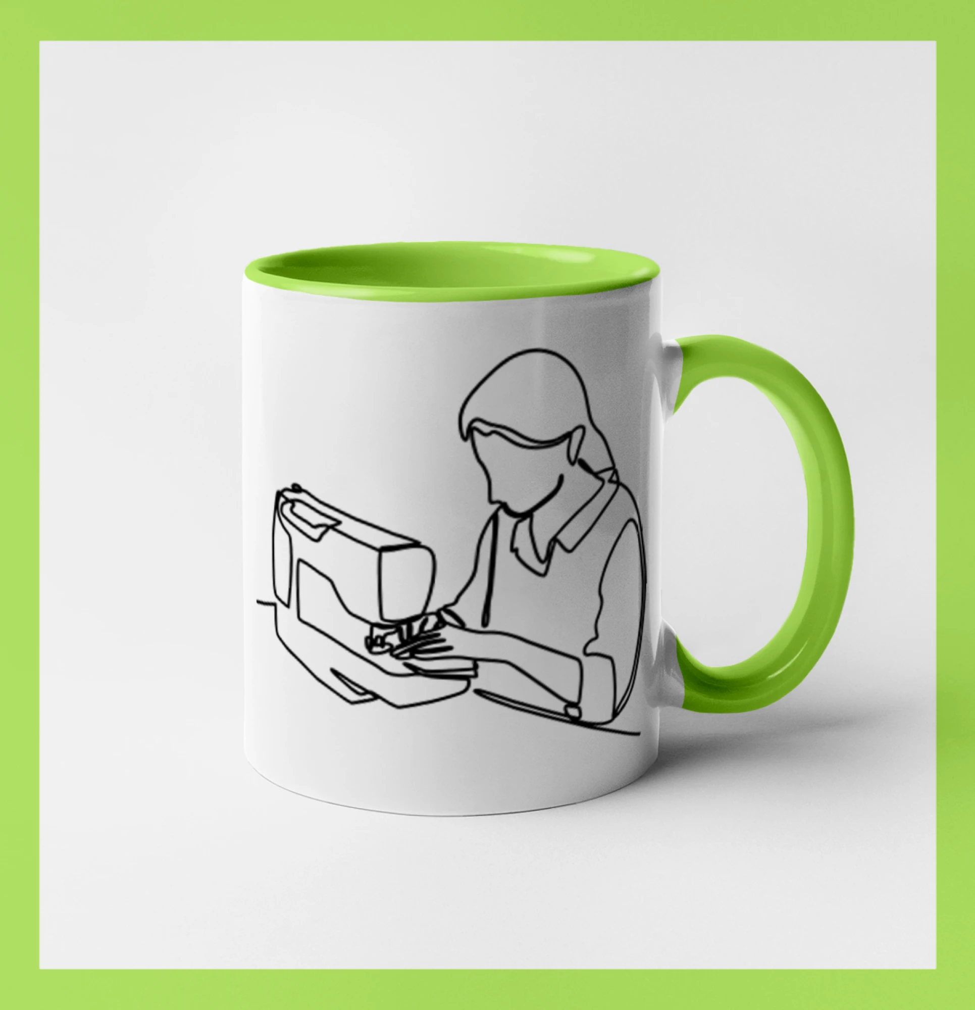 Švadlena a šicí stroj jedním tahem