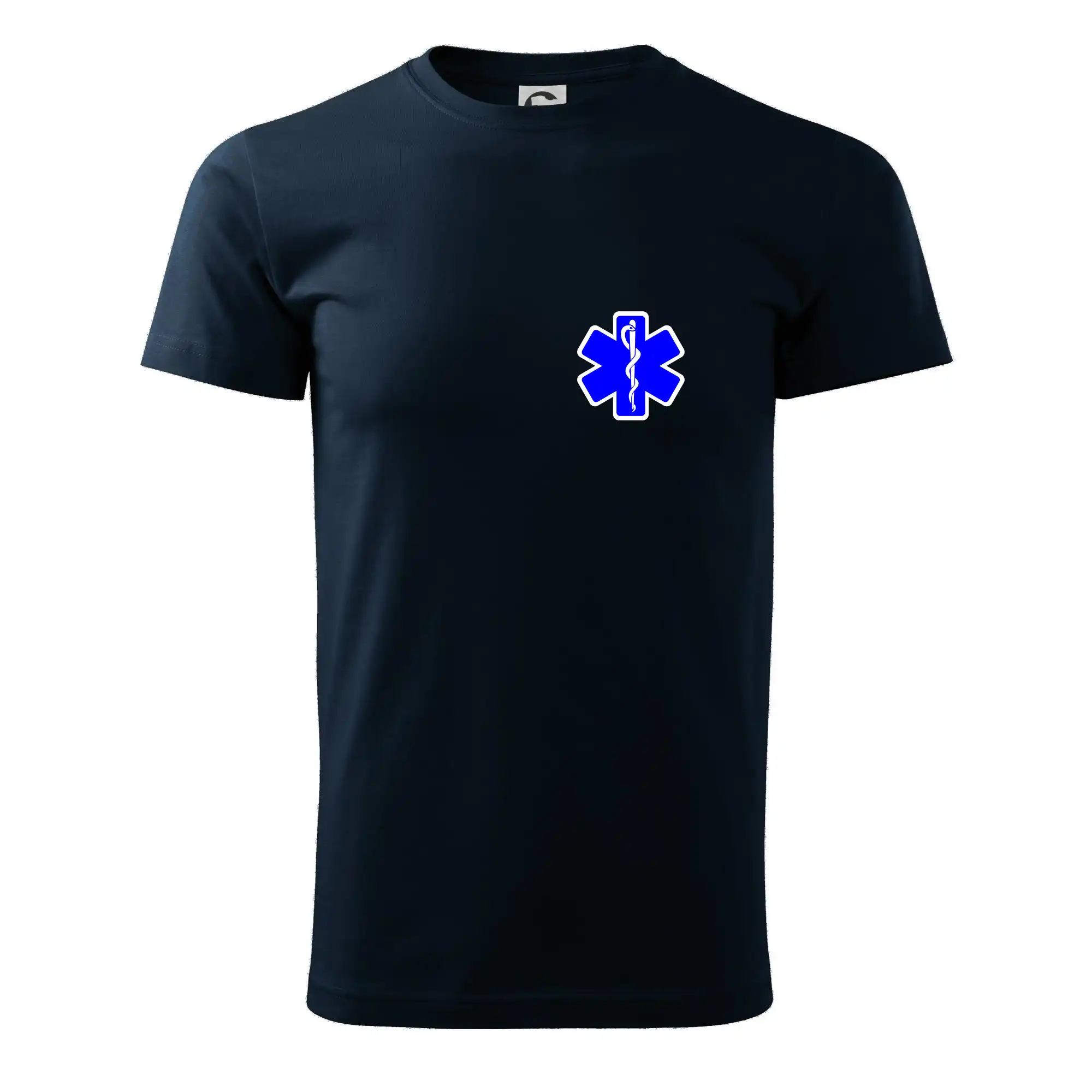 Tričká a mikiny pre záchranárov a lekárov - Kvalitné oblečenie pre zdravotníkov - Rescue - Hviezda na prsníku + nápis na chrbte - Tričko extra veľké  (5-8XL)