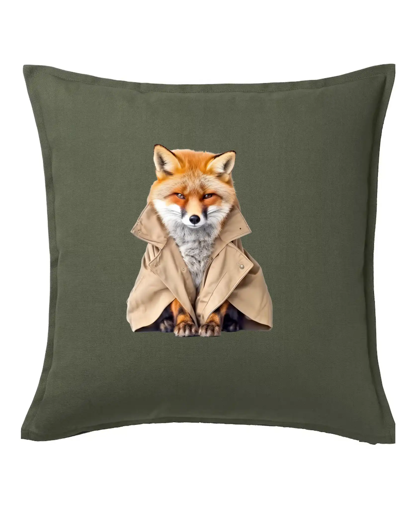 Tričká so zvieratami - Líška v kabáte - Vankúš 50x50