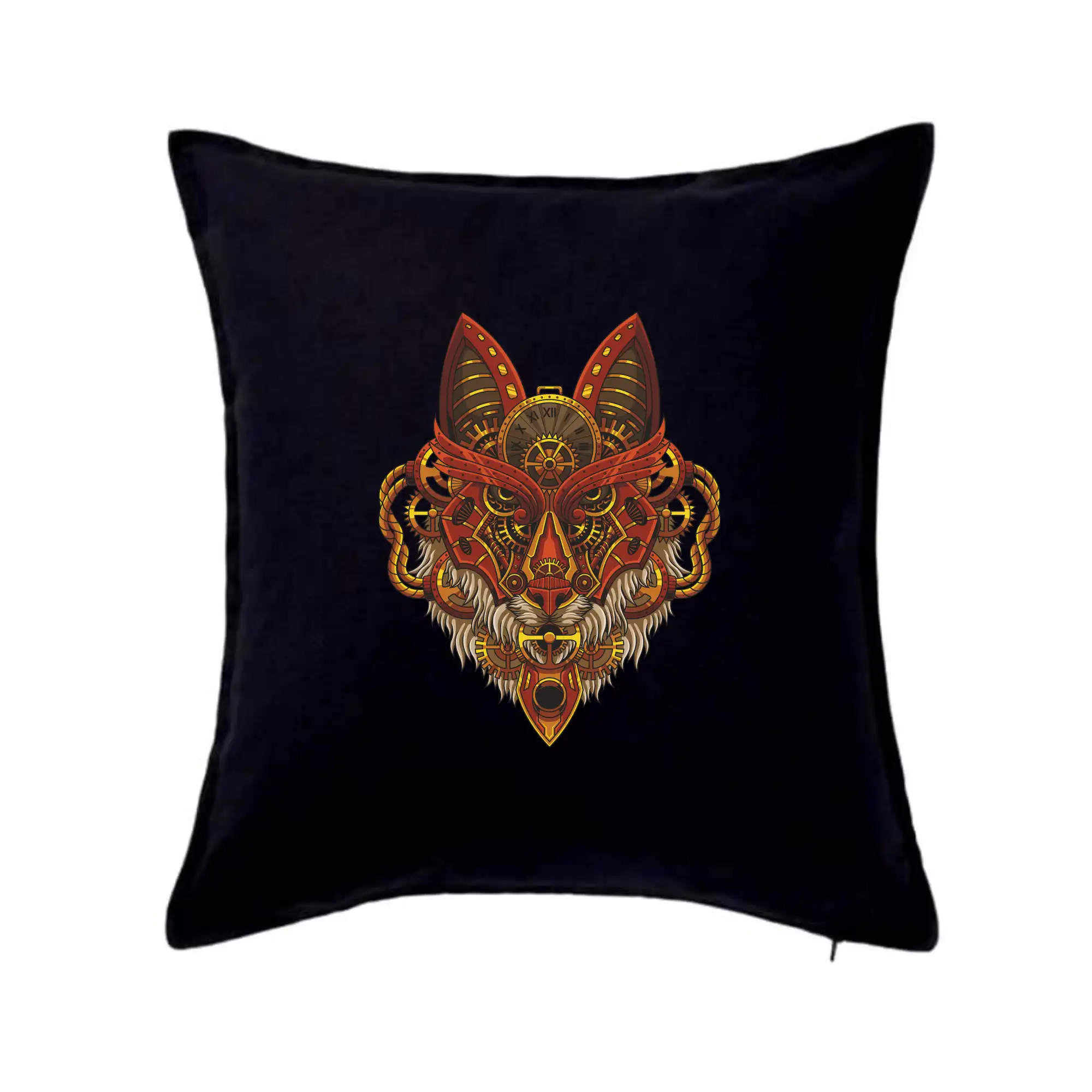 Tričká s potlačou steampunk - Steampunk vlk farebný - Vankúš 50x50