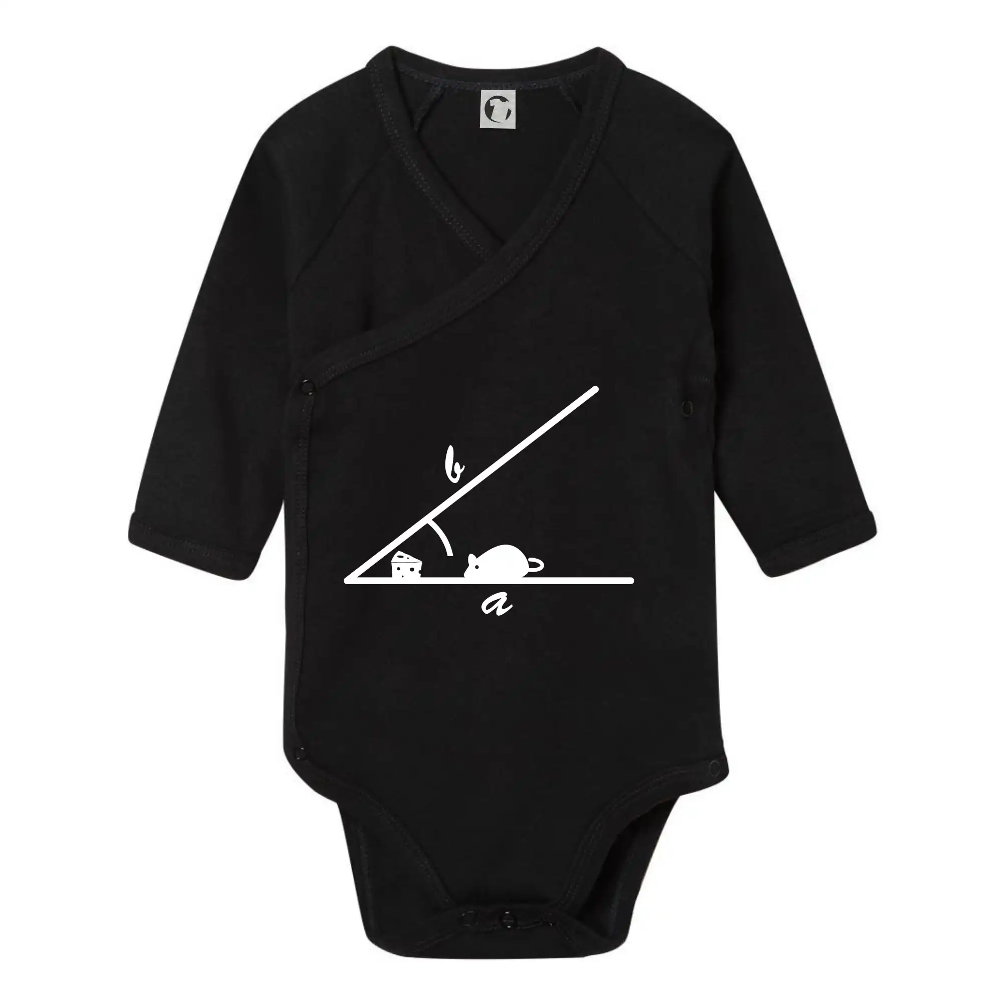 Vtipné tričká pre matematiky - Matematická myš - Body zavinovacie s dlhým rukávom