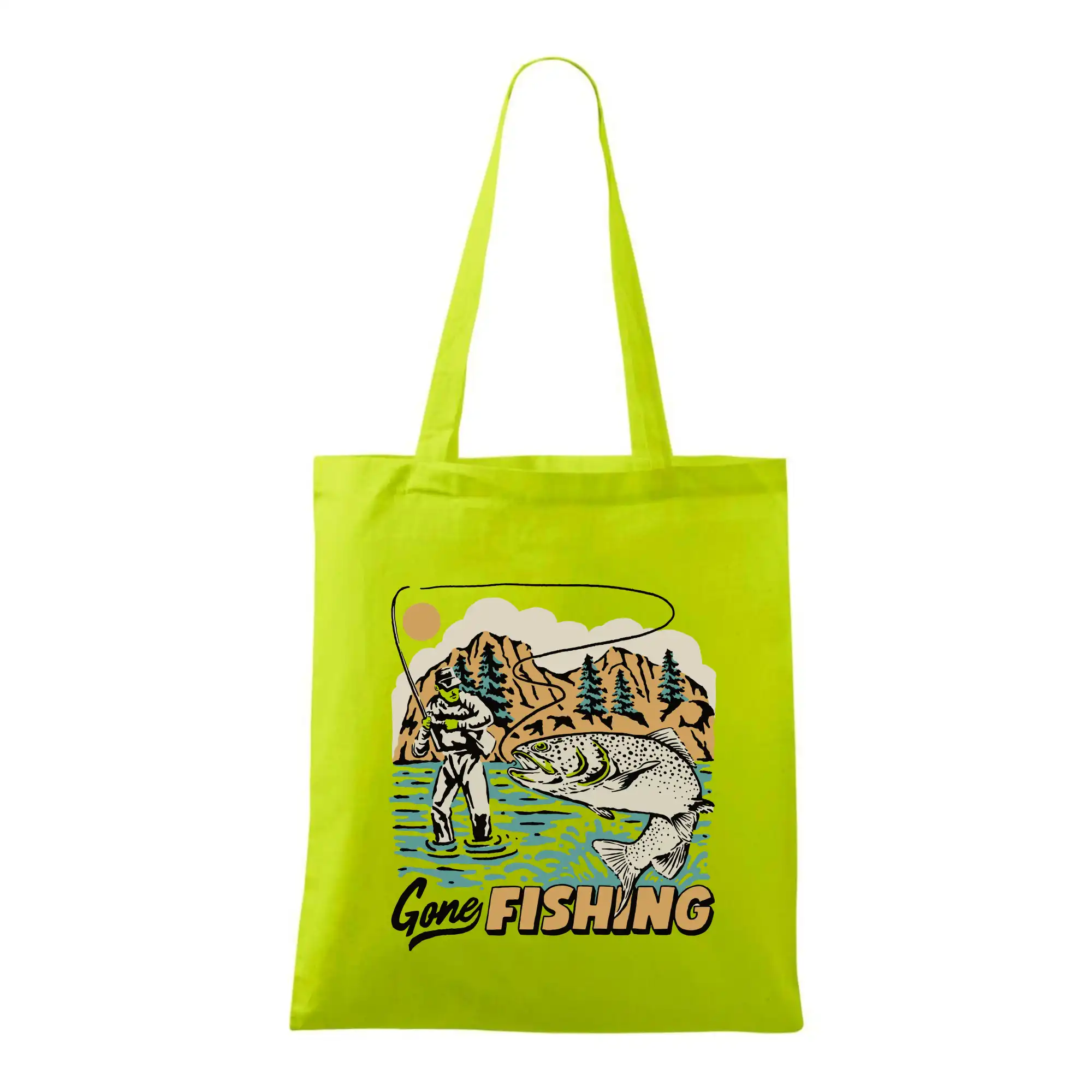 Tričká pre rybárov s potlačou - Gone Fishing - Taška bavlnená