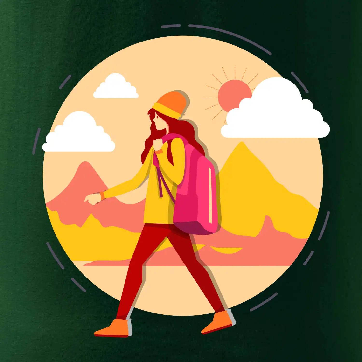 Barevný párový motiv na hory