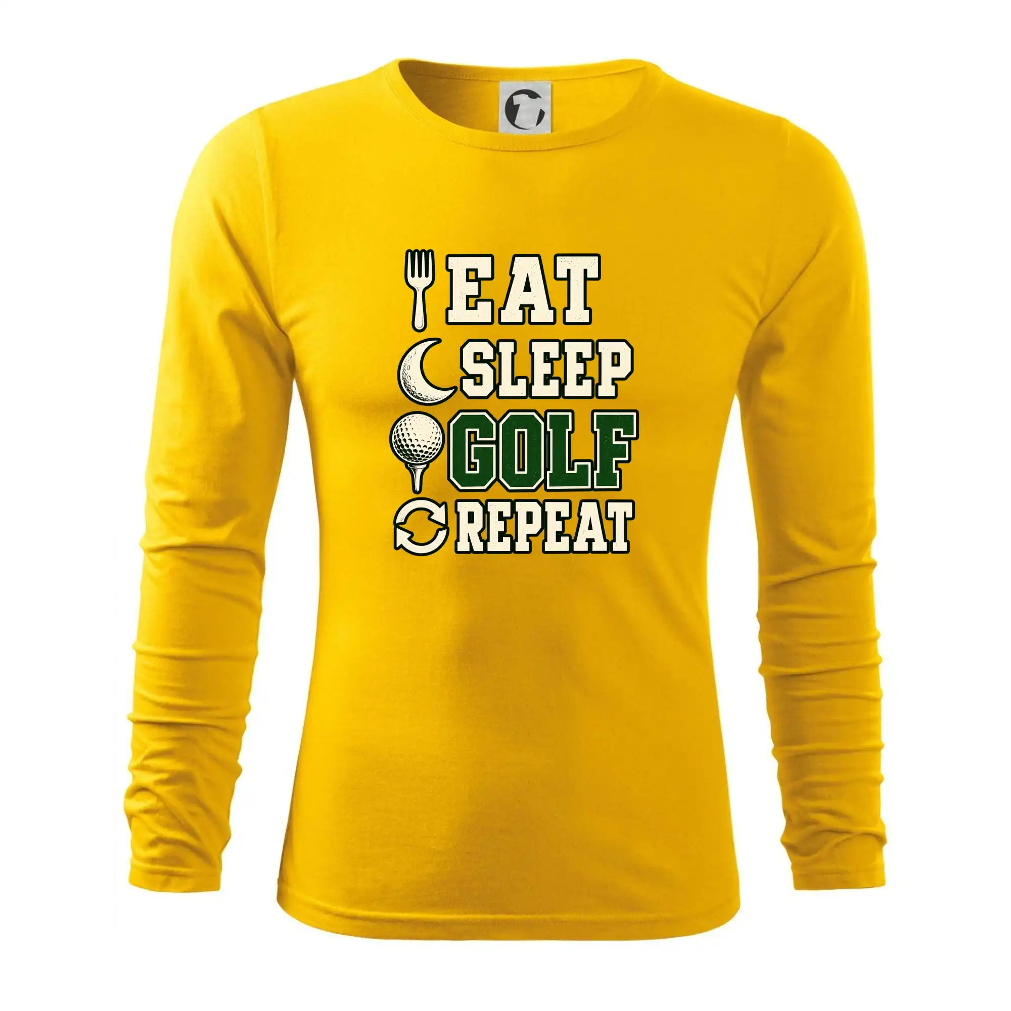 Eat sleep golf repeat typografie
