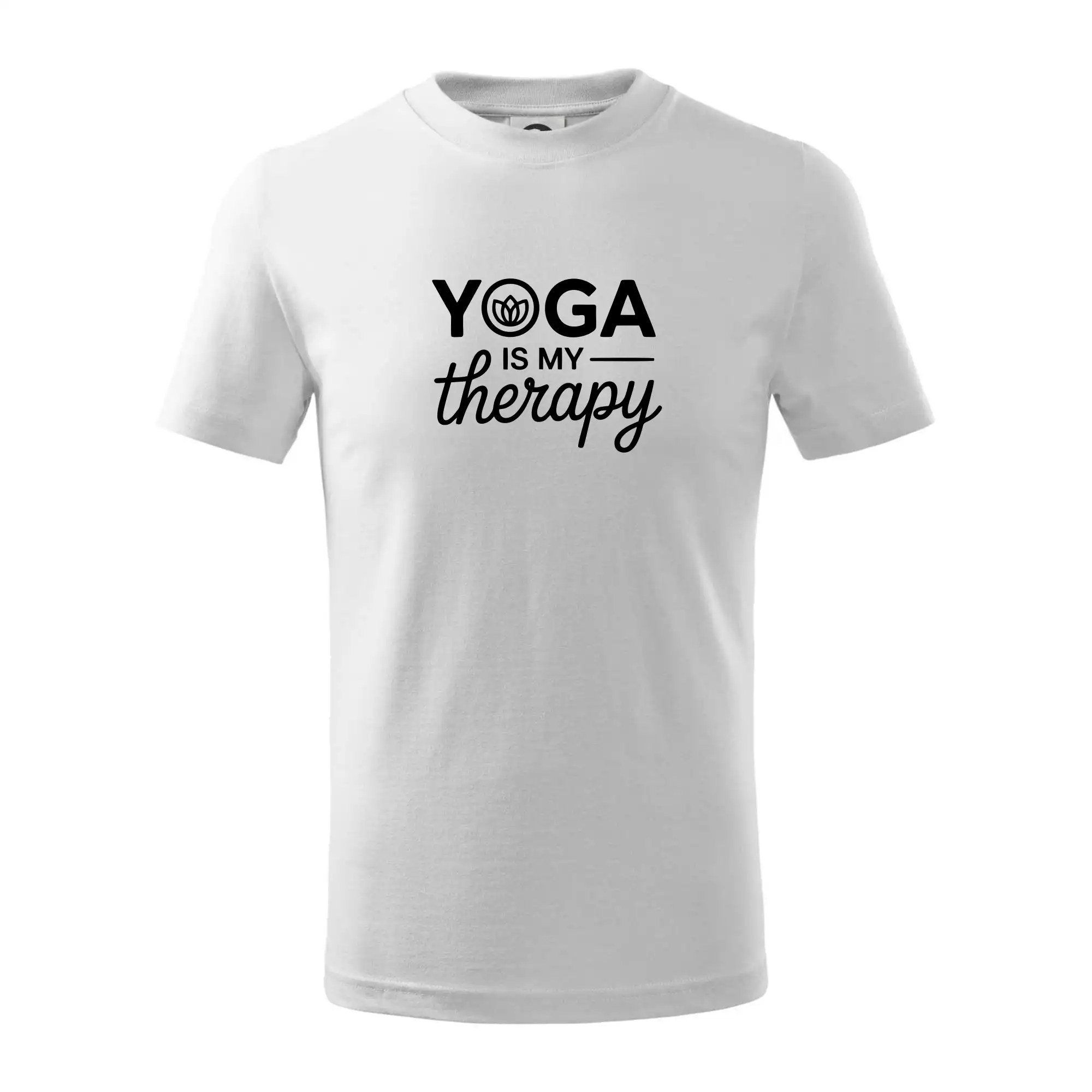Tričká na jógu - Yoga Is My Therapy nápis - Tričko detské bavlnené