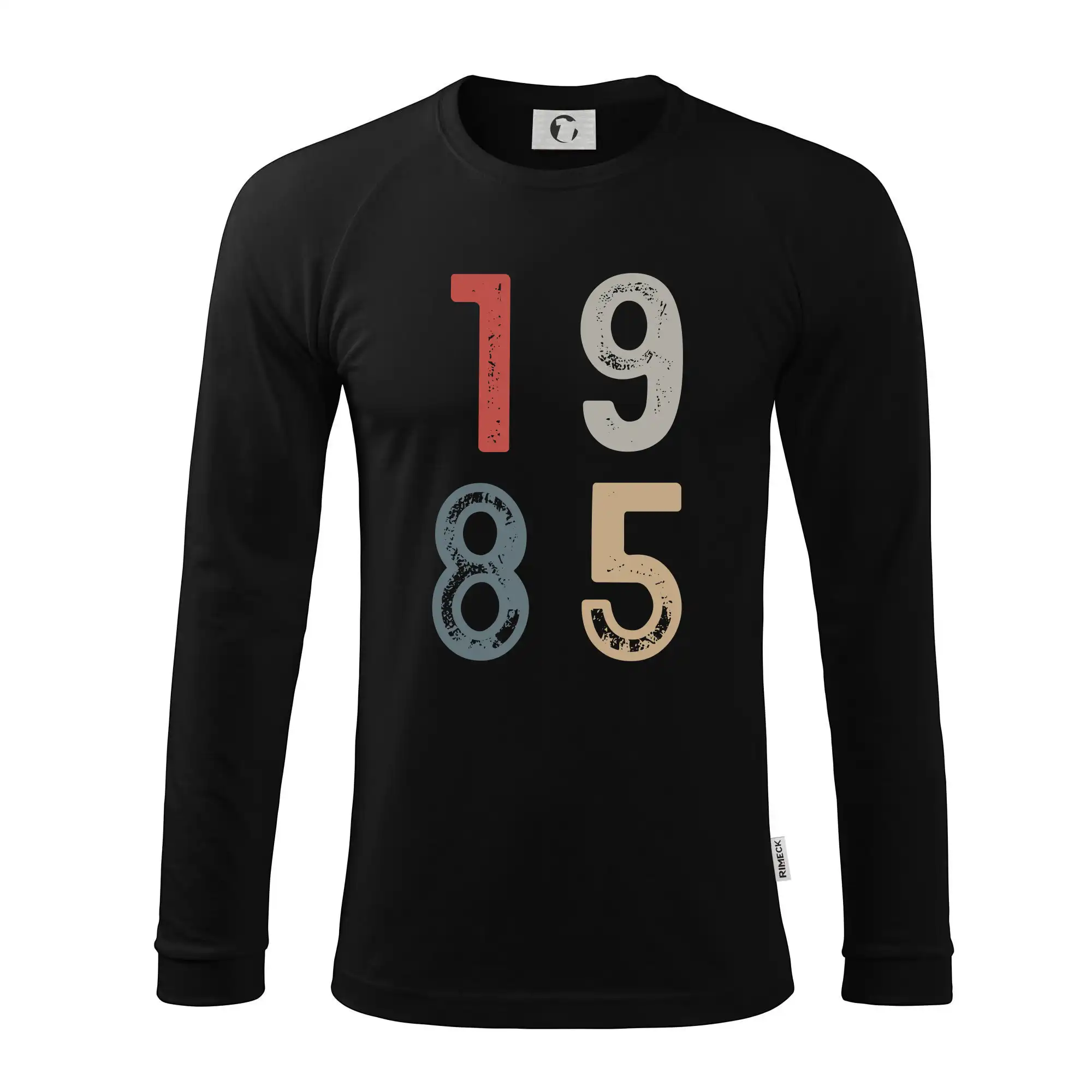 Tričká k narodeninám - Vintage číslica 1985 - Pánske tričko s dlhým rukávom LS130
