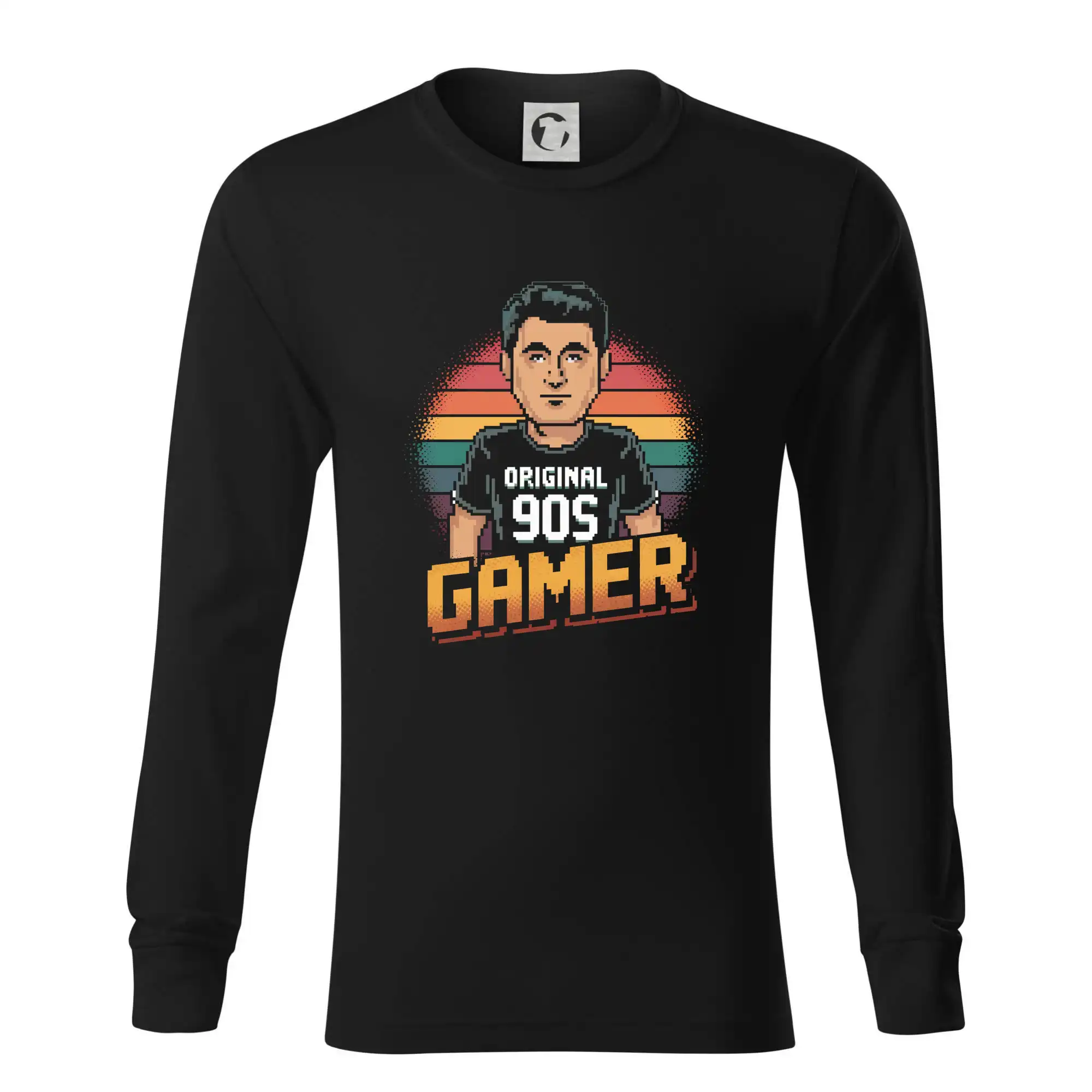 Grafické tričká - Original 90s gamer farebný - Tričko s dlhým rukávom LS R05
