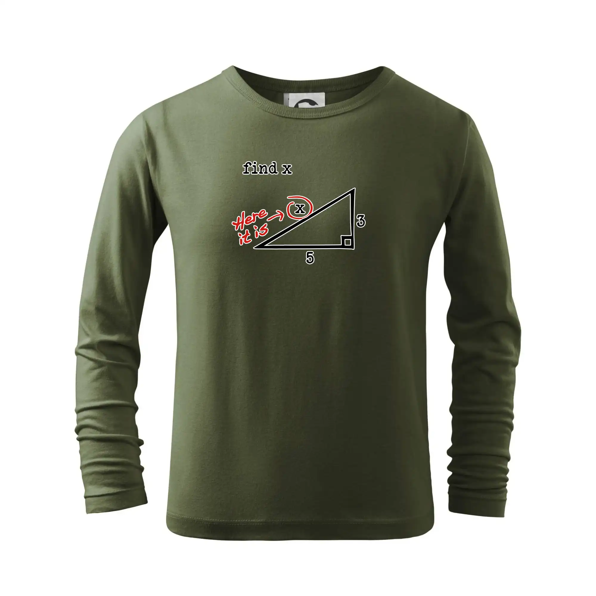 Vtipné tričká pre matematiky - Find X - geometria - Tričko detské Long Sleeve
