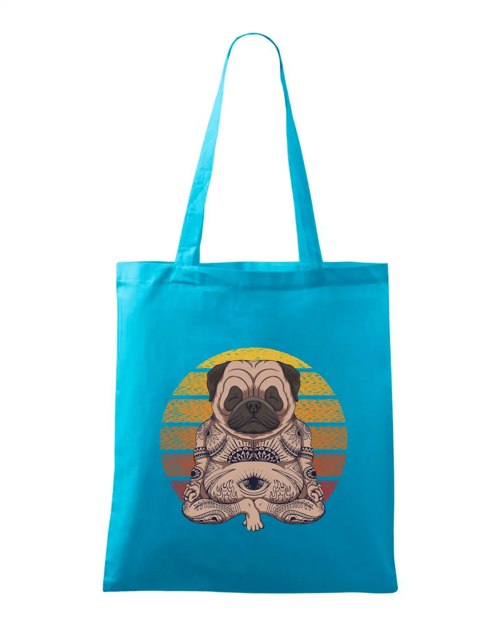 Tričká na jógu - Yoga meditace - pug - Taška bavlnená