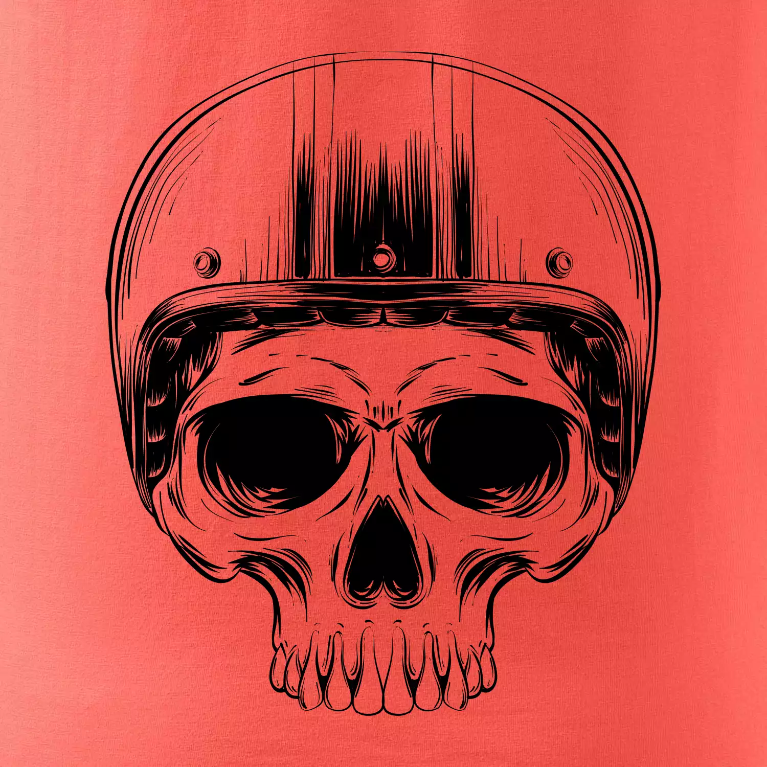 Motorkář lebka s kulatou hlavou