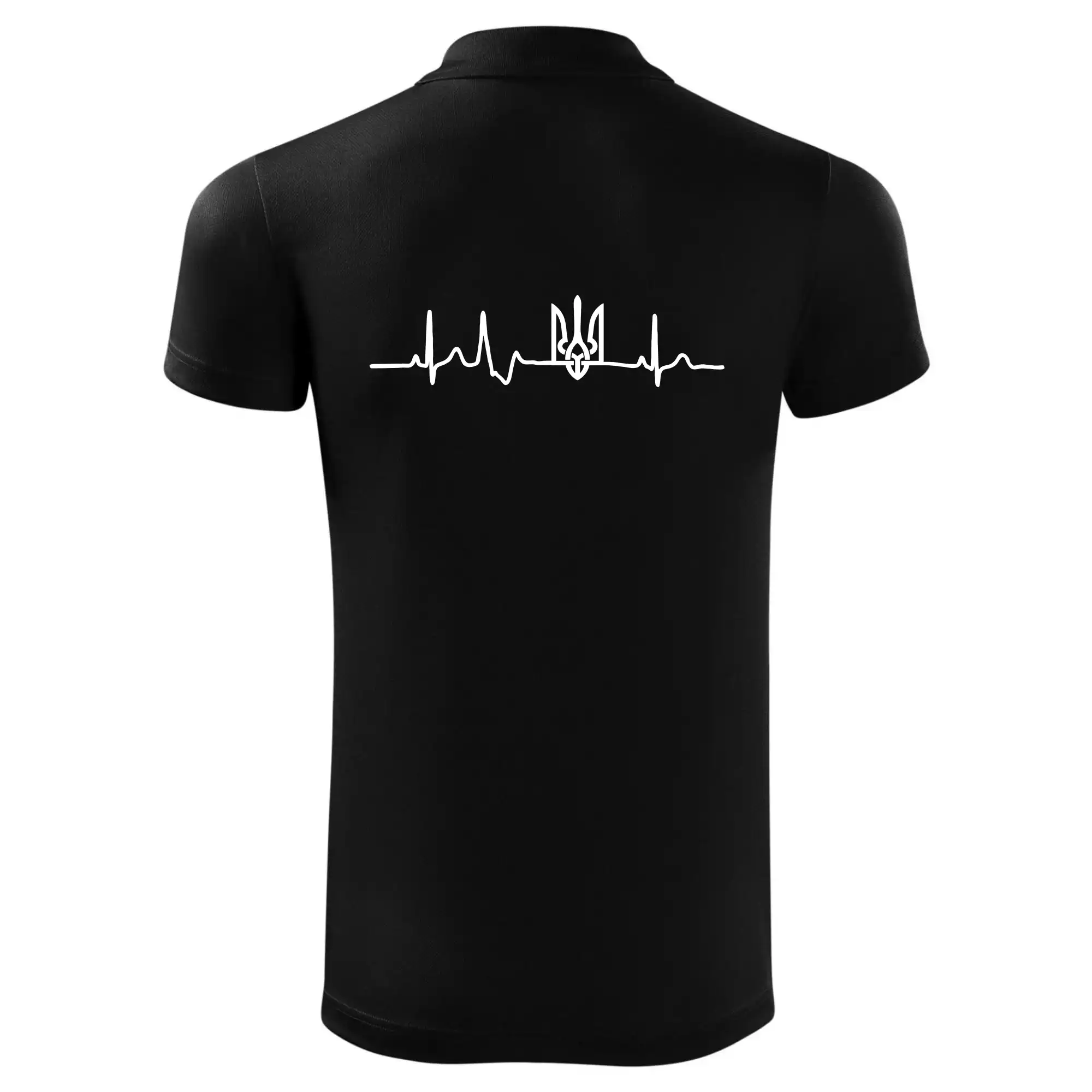 Tričká s vlajkou ukrajiny - Ekg Ukrajina trojzubec - Polokošeľa Victory (športové)