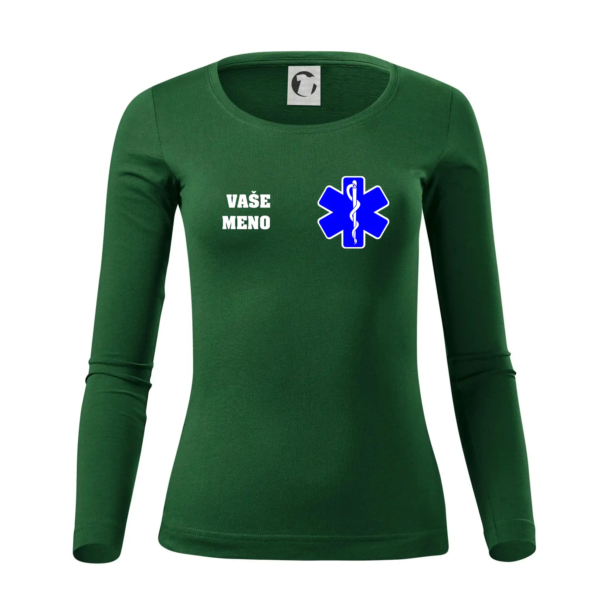 Originálne tričká pre hasičov - Rescue - Vaše meno - Dámske tričko FIT-T LS - zužené