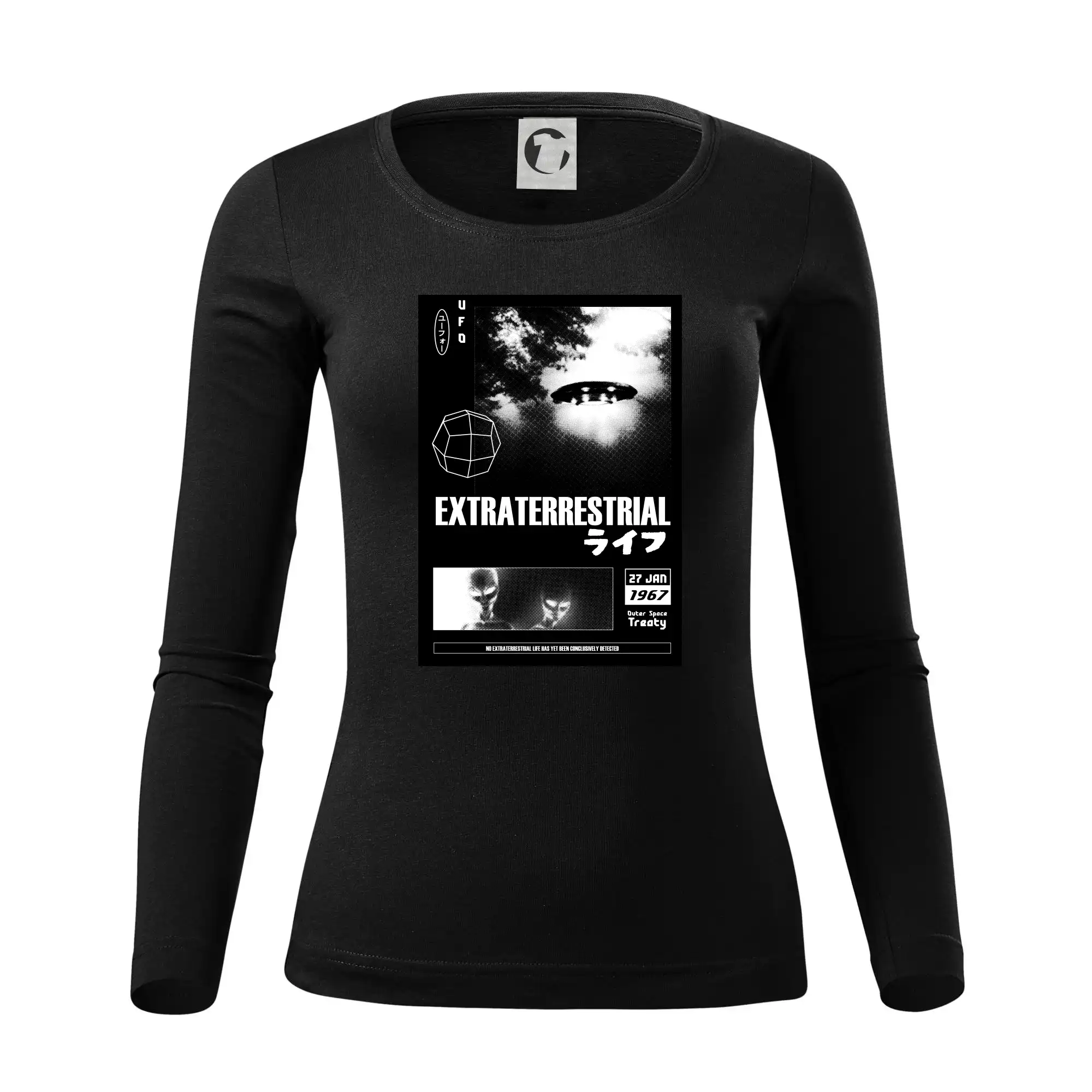 Vesmirne tričká - Poster UFO - Dámske tričko FIT-T LS - zužené