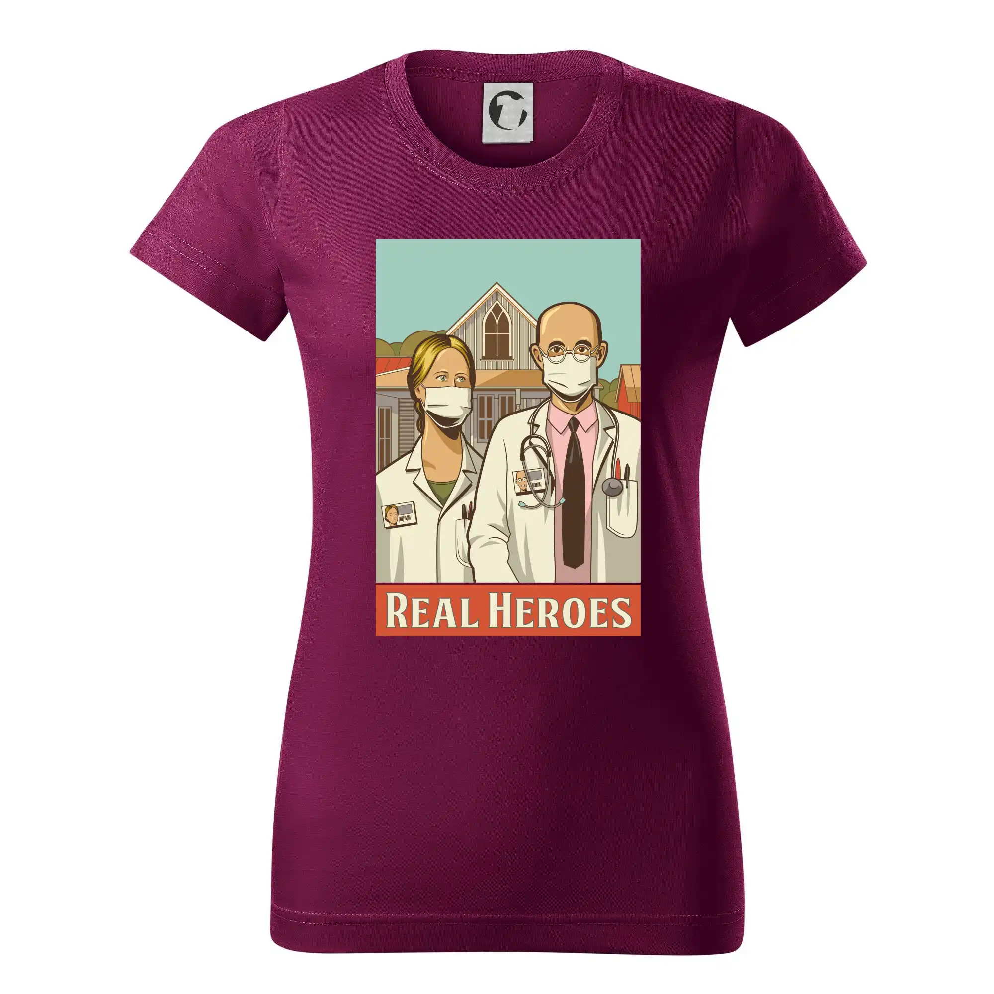 Covid - real heroes - Dámske tričko basic - ľahko voľnejšie a dlhšie