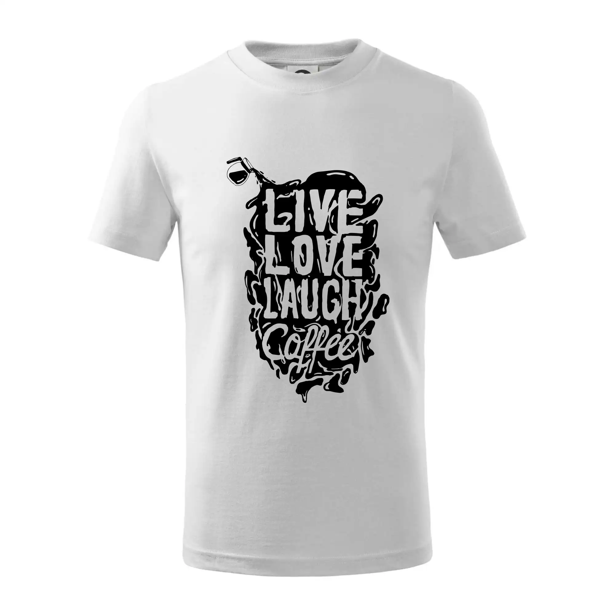 Motívy pre baristu a milovníkov kávy - Live love laugh coffee - Tričko detské bavlnené
