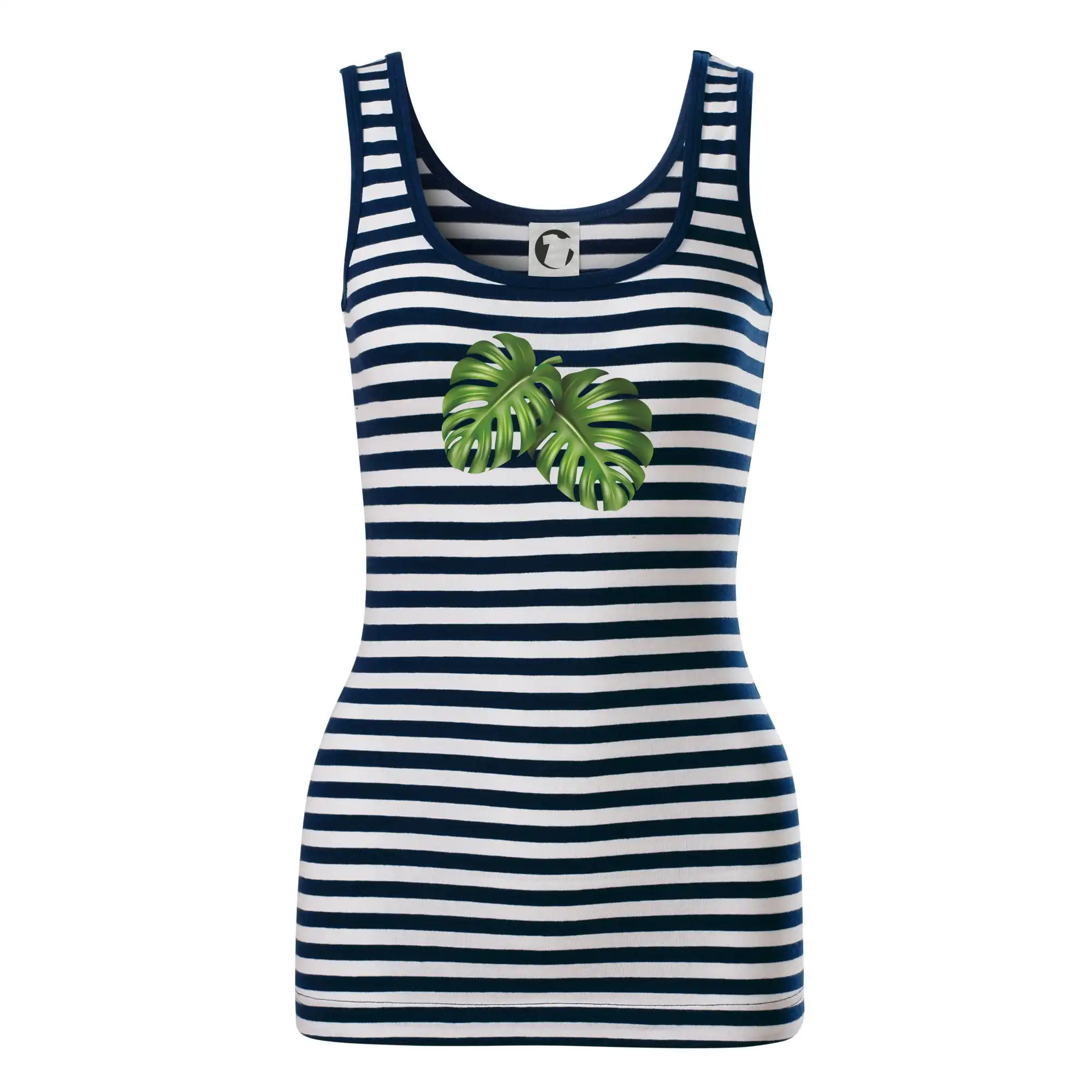 Tričká s kvetinami - Monstera - dva listy - Sailor tielko na vodu
