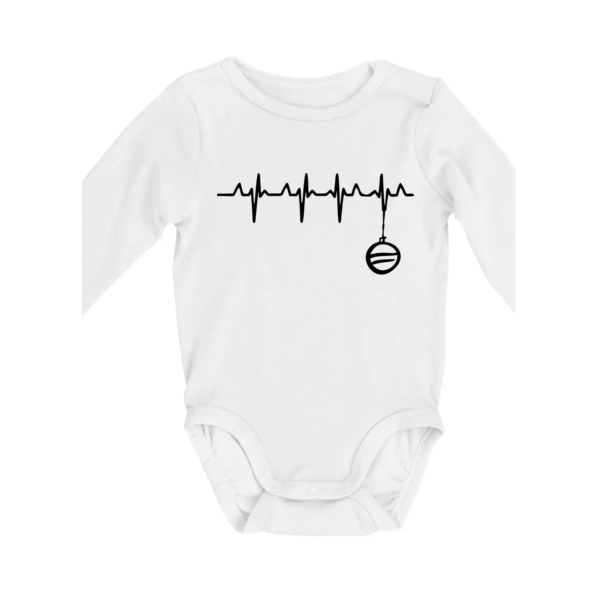 Vianočné tričká - EKG Vianočná ozdoba - Body dojčenské s dlhým rukávom