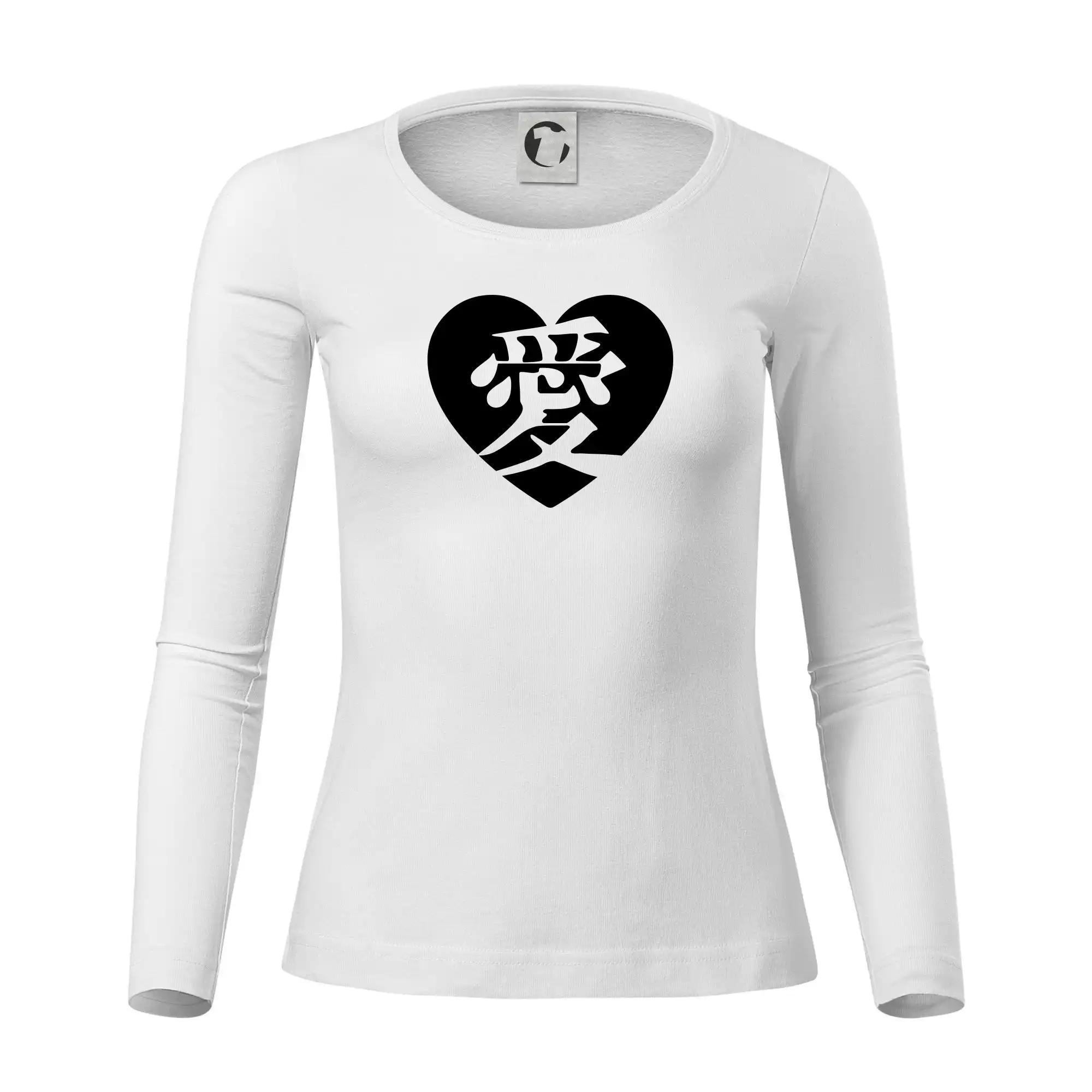 Tričká pre zamilovaných - Láska japonština čínština - Dámske tričko FIT-T LS - zužené