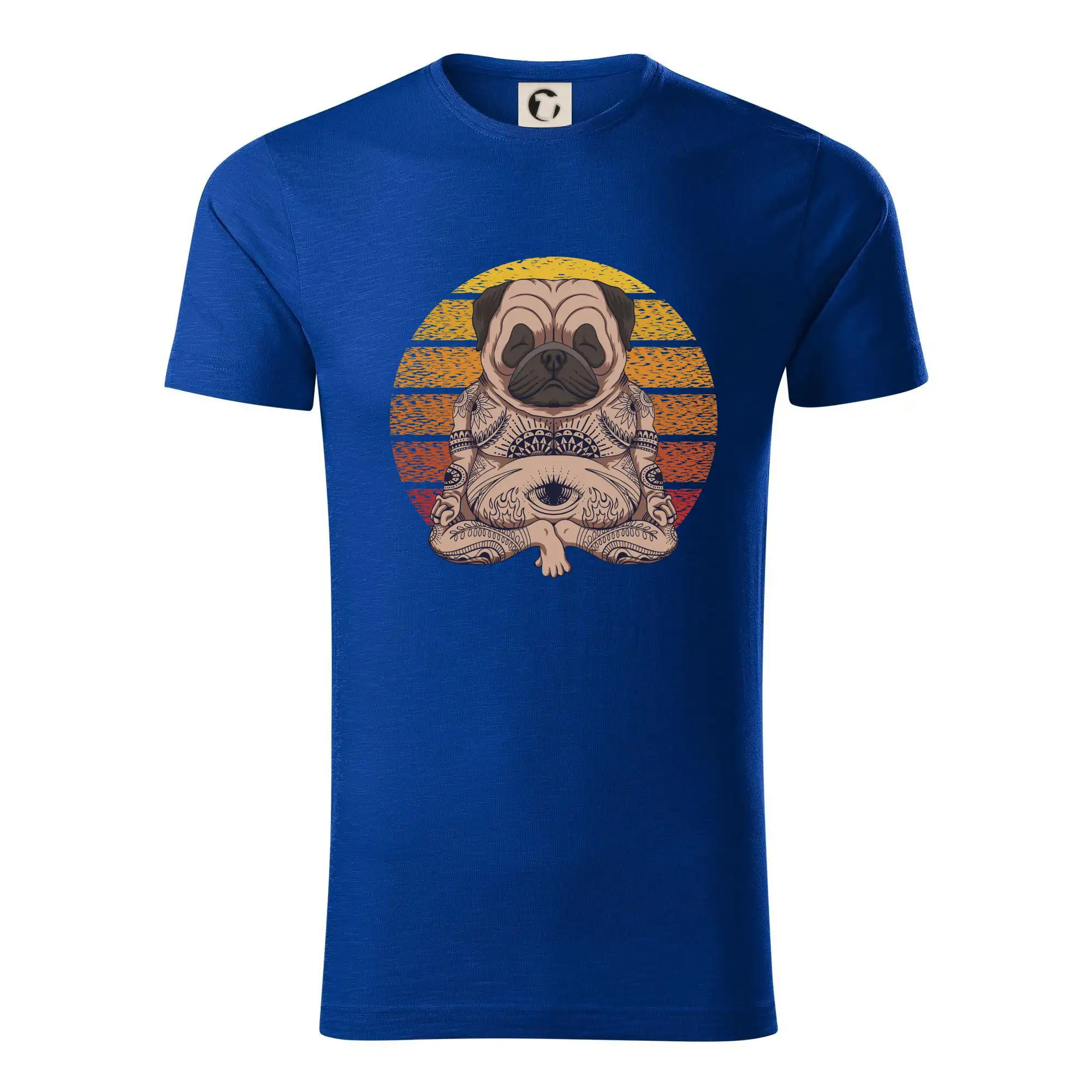 Tričká na jógu - Yoga meditace - pug - Tričko z organickej bavlny