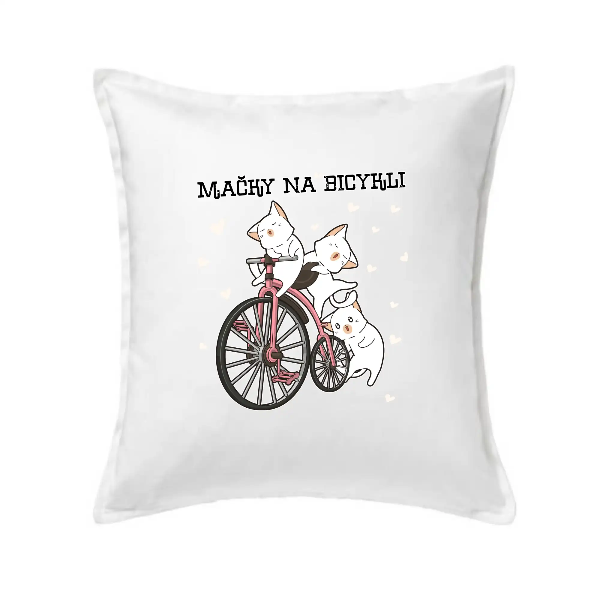 Tričko ako darček pre cyklistu - Mačky na bicykli - Vankúš 50x50
