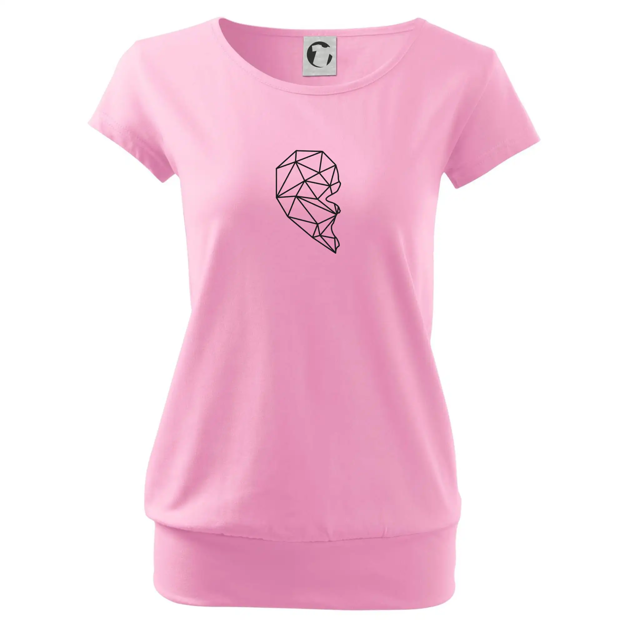 Tričká pre zamilovaných - Párový motív srdca geometrie - ONA - Voľné tričko city