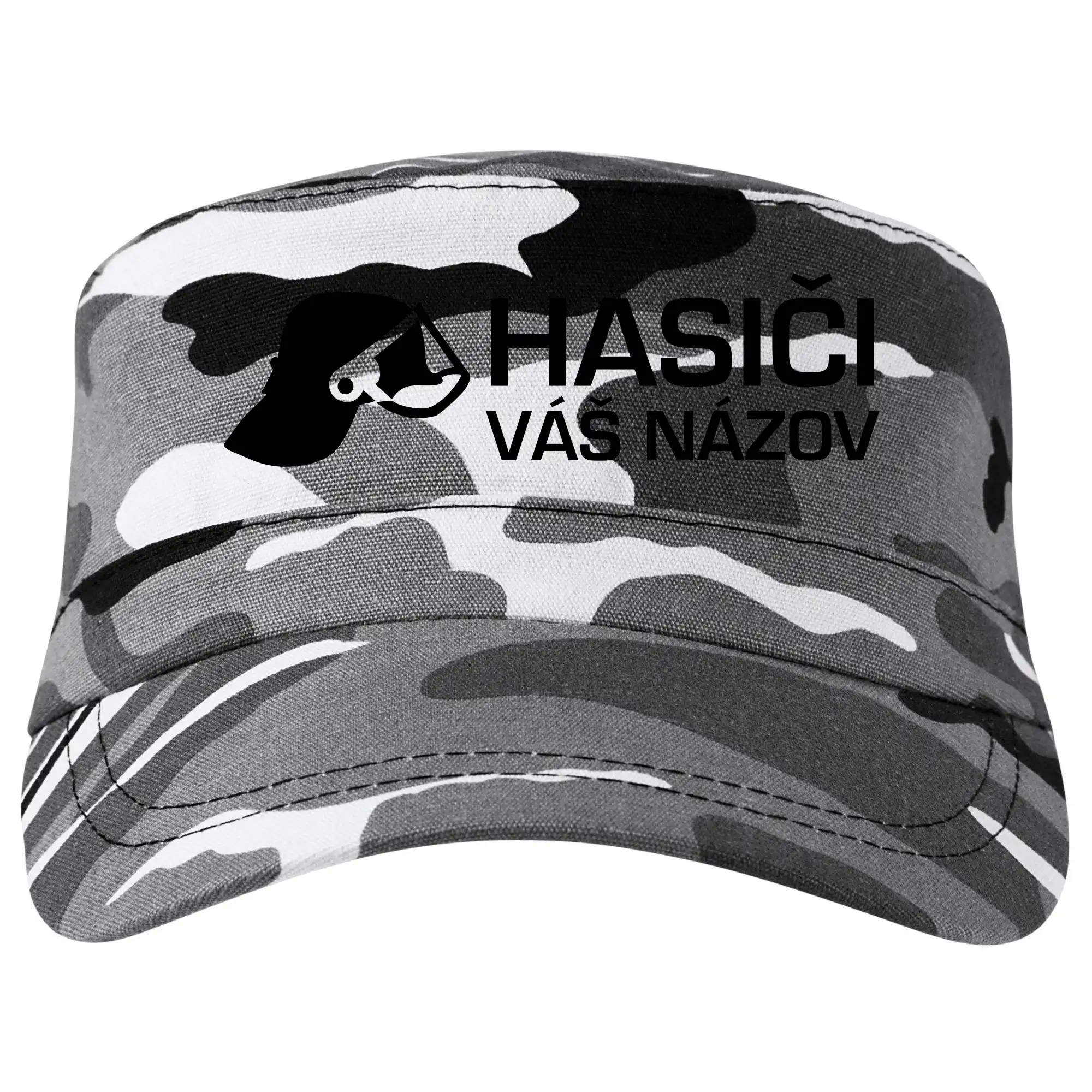 Originálne tričká pre hasičov - Hasiči helma - vlastný nápis - Šiltovka CAMO