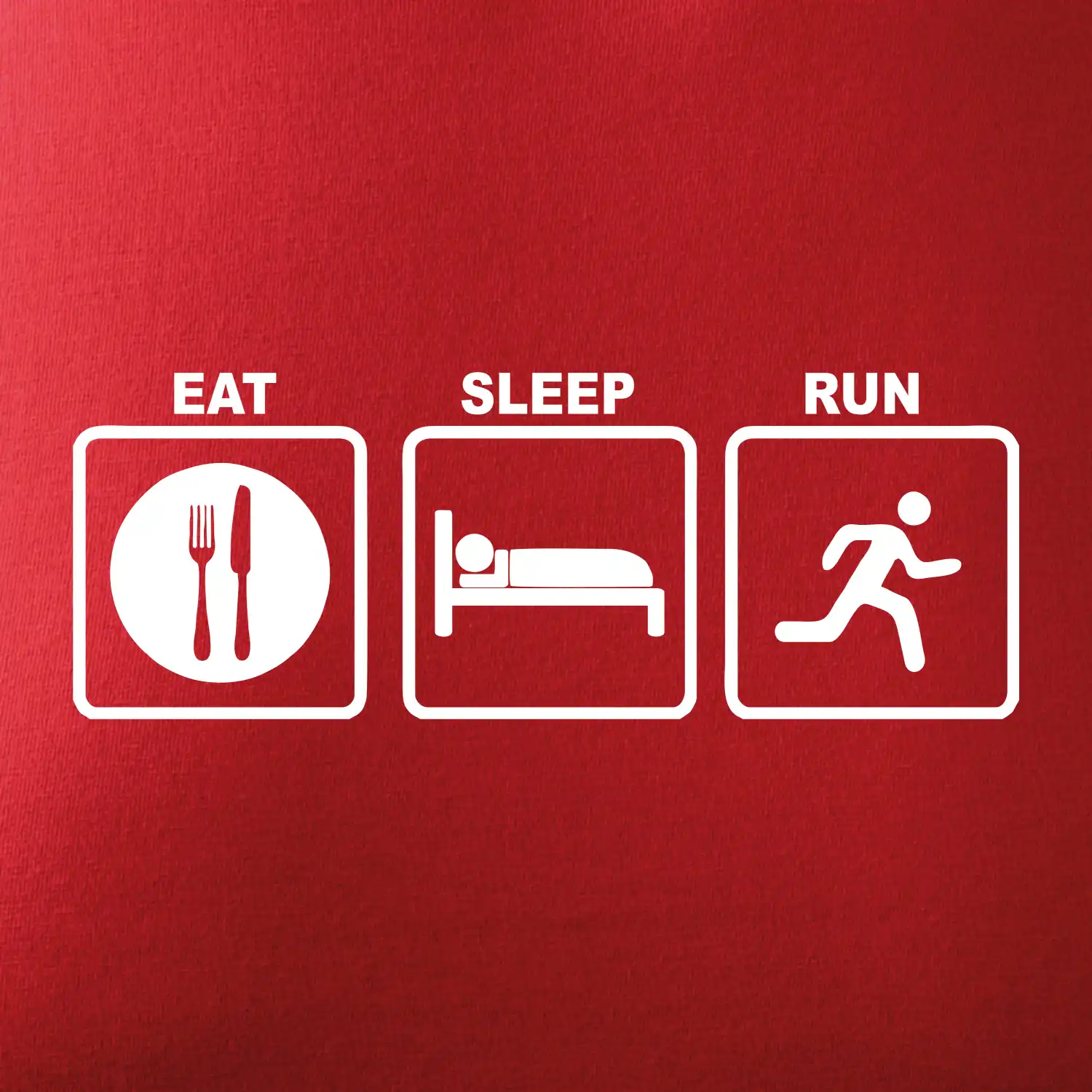 Eat sleep run čtverce