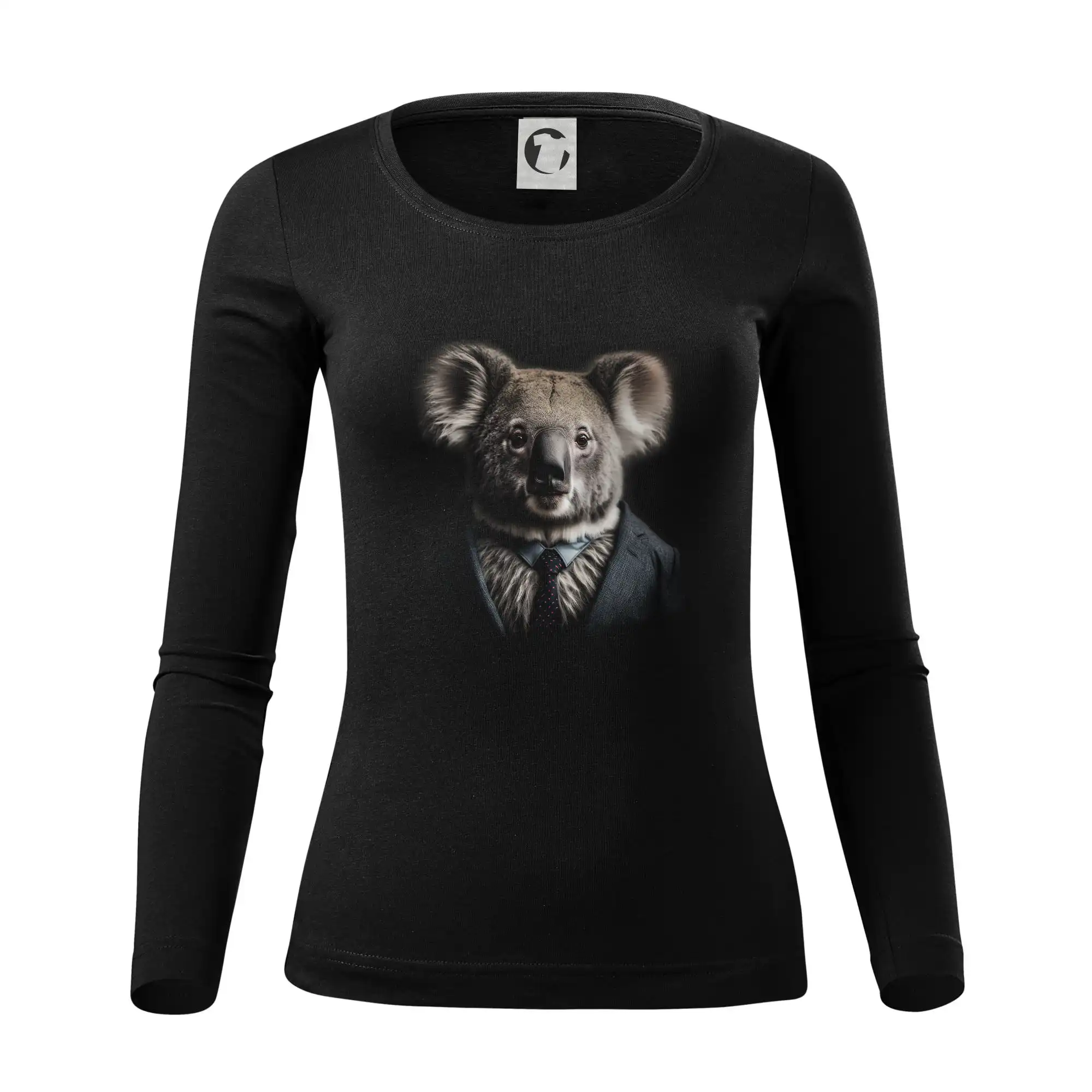 Tričká so zvieratami - Koala v obleku - Dámske tričko FIT-T LS - zužené
