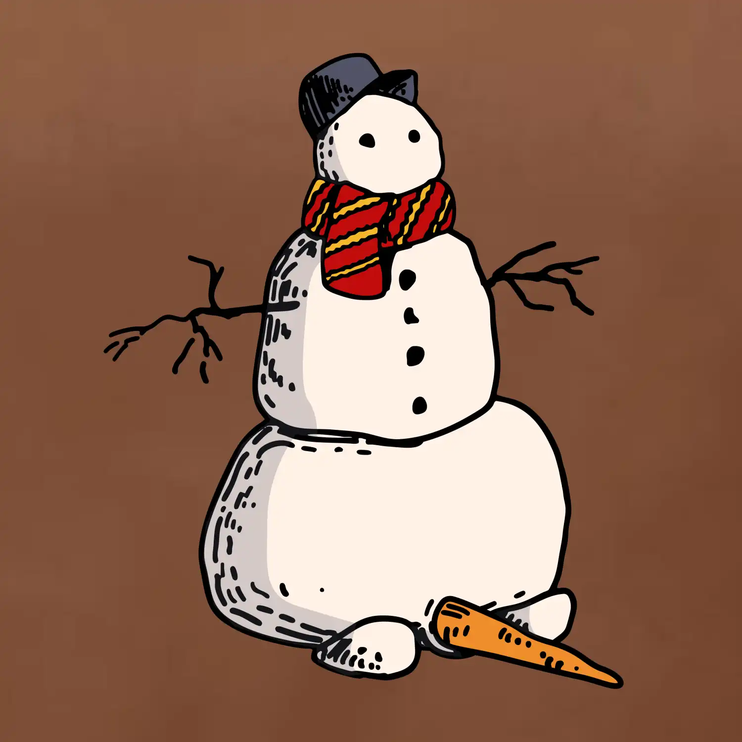 Sněhulák se spadlým nosem