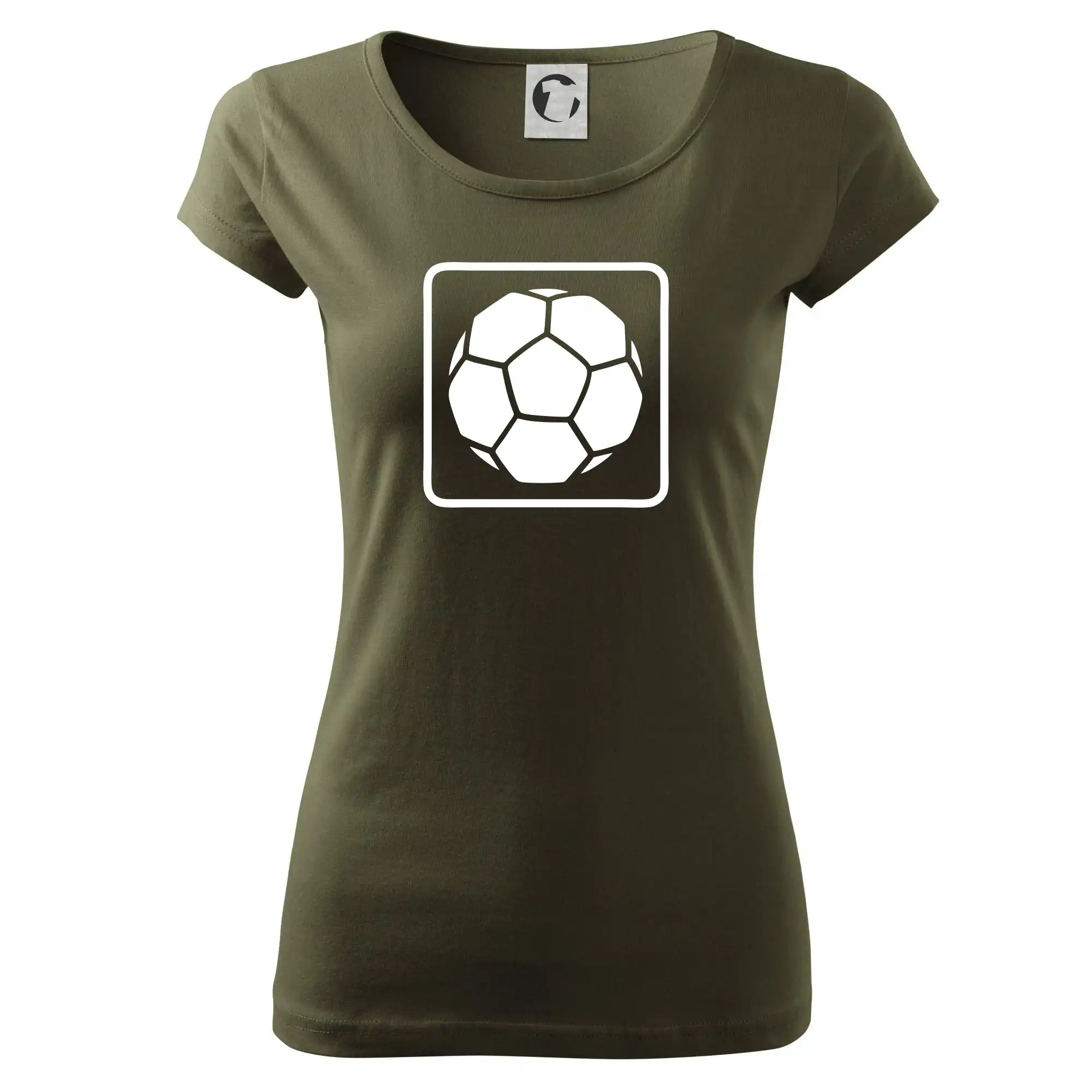 Tričká pre futbalistov - Fotbalová lopta emblem - Dámske tričko Pure