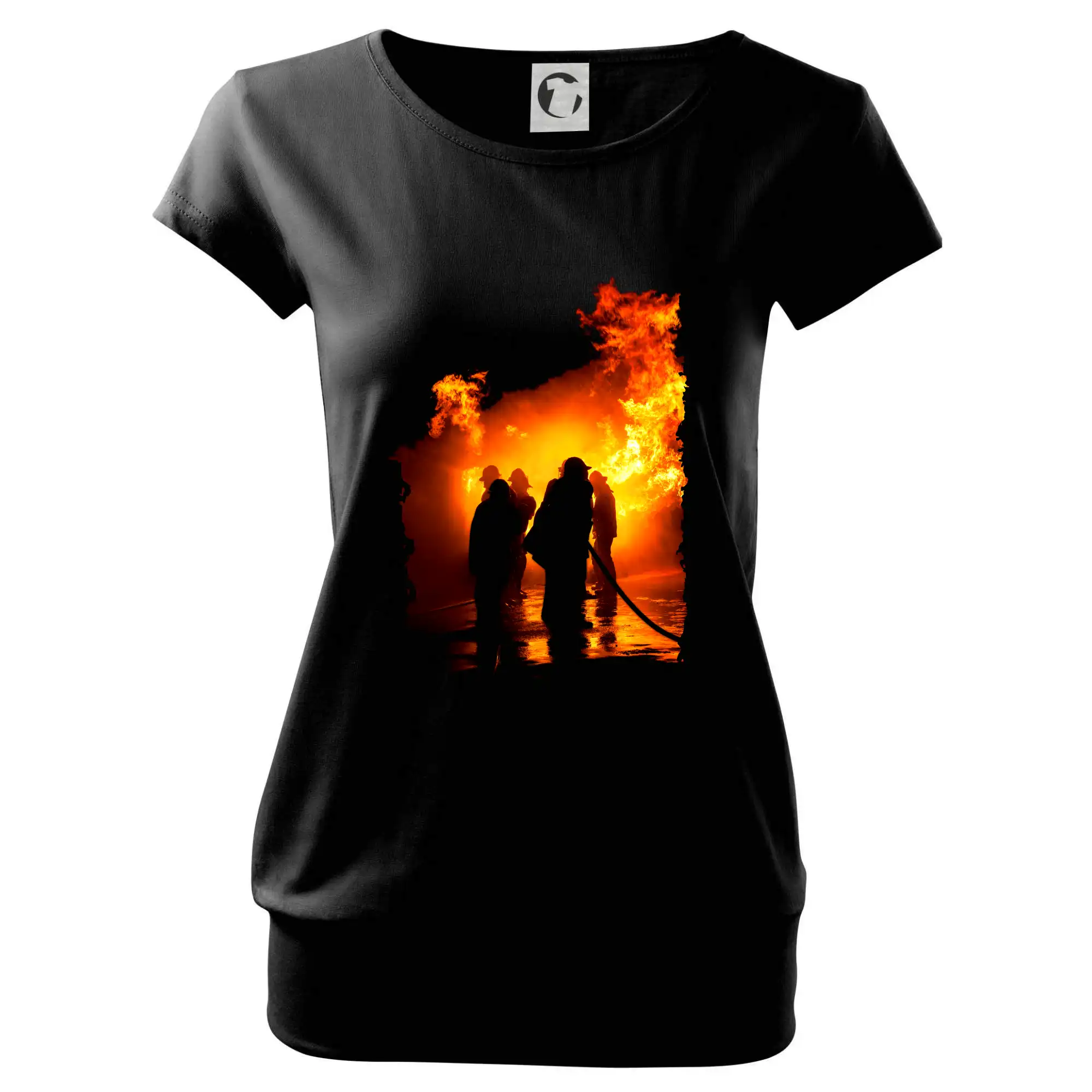 Originálne tričká pre hasičov - Hasiči pri zásahu - Voľné tričko city