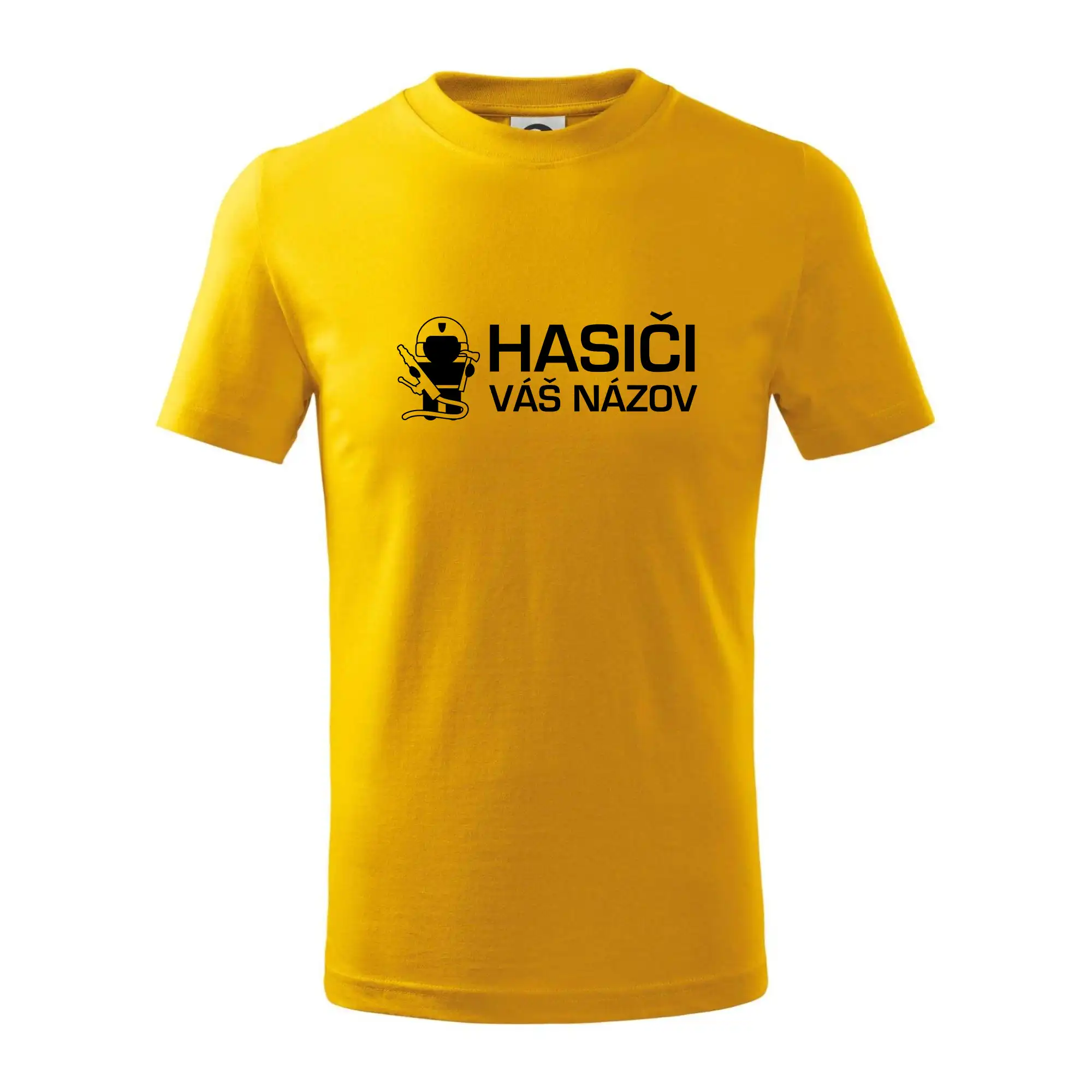 Originálne tričká pre hasičov - Hasiči postavička - vlastný nápis - Tričko detské bavlnené