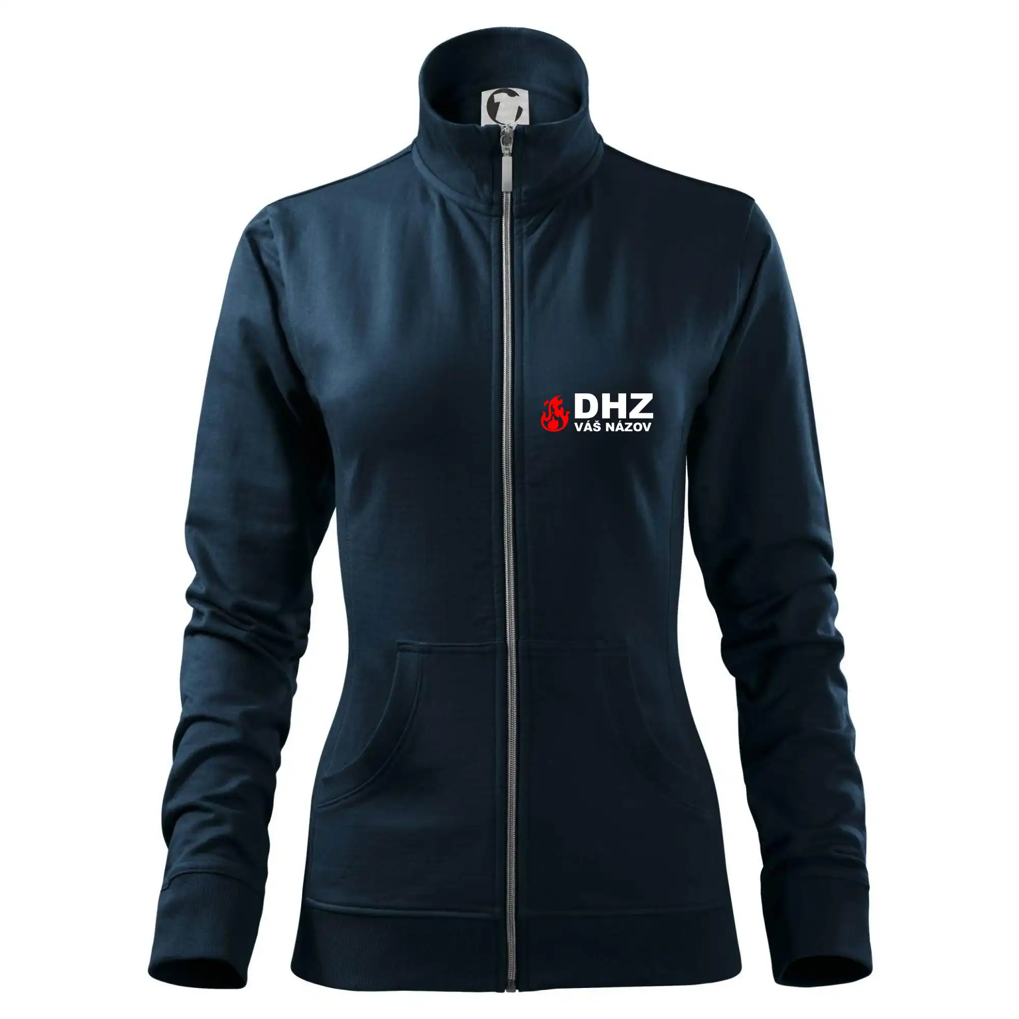 Originálne tričká pre hasičov - DHZ (oheň, názov sboru - vlastný nápis) - Mikina dámska Viva bez kapucne