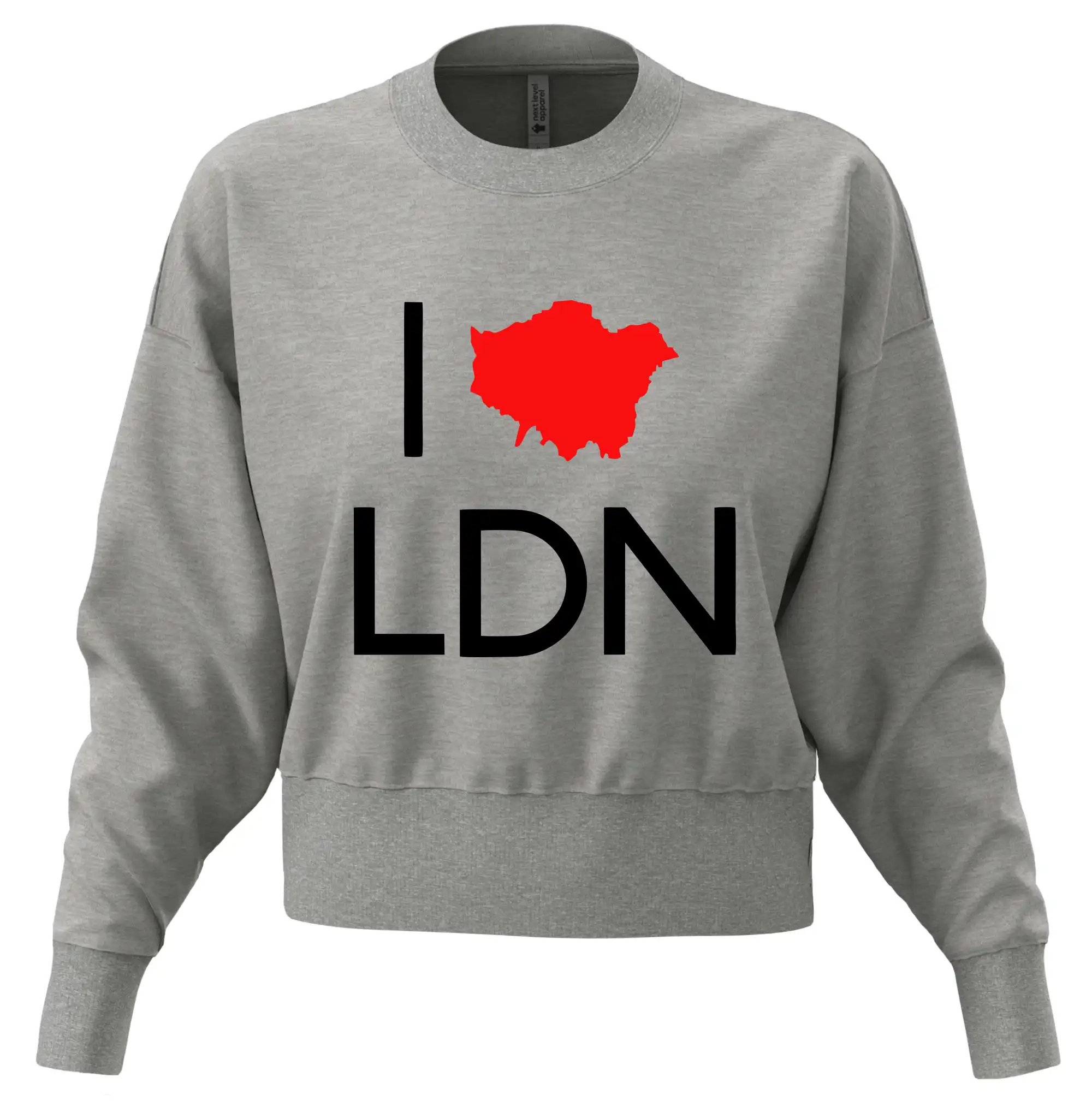 Tričká Anglicko - I Love LDN - Mikina oversize crop OVERSIZE