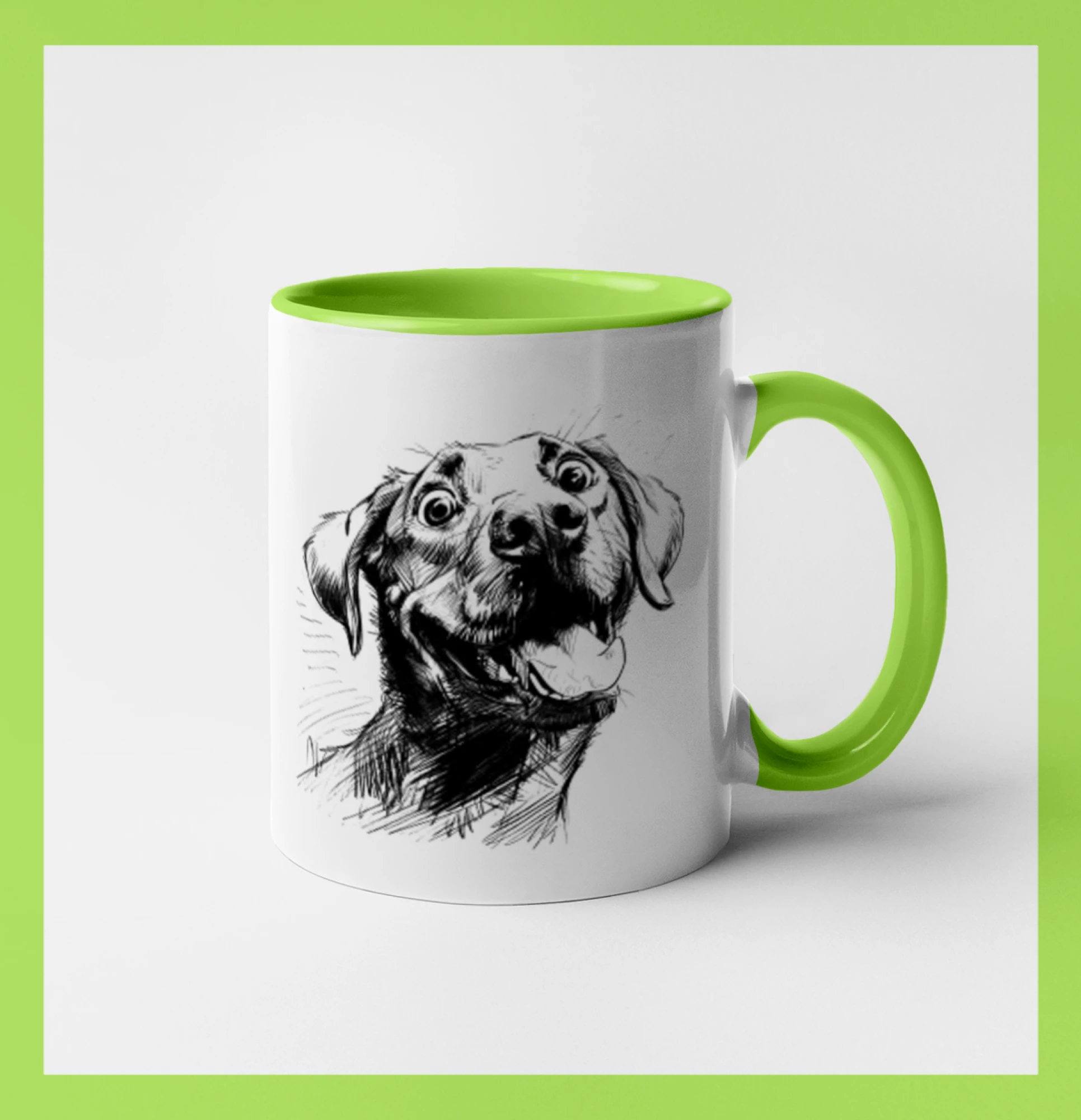 Čiernobiela karikatúra Labrador svetlý