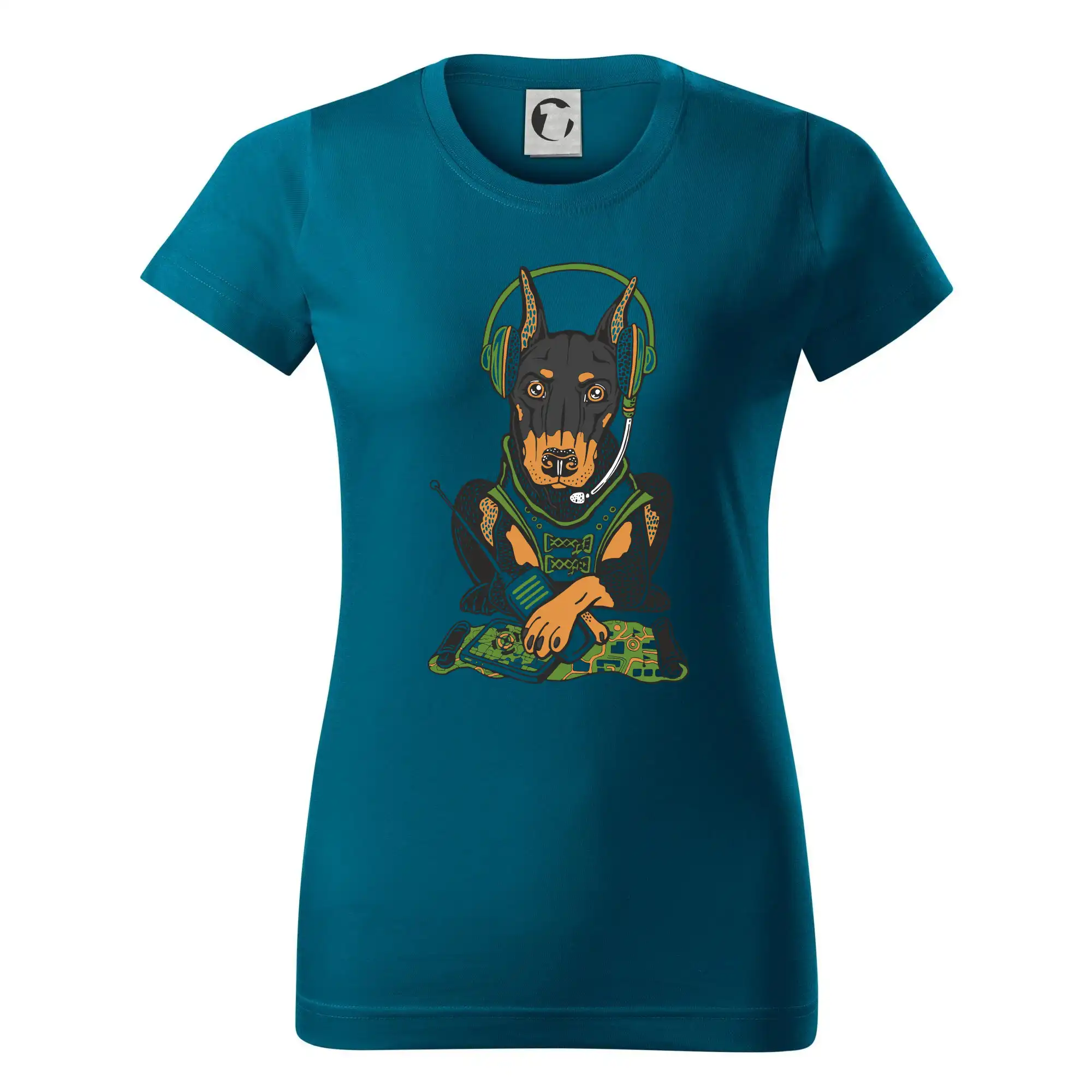 Ostatné psie plemená - Bojový doberman (Pecka design) - Dámske tričko basic - ľahko voľnejšie a dlhšie