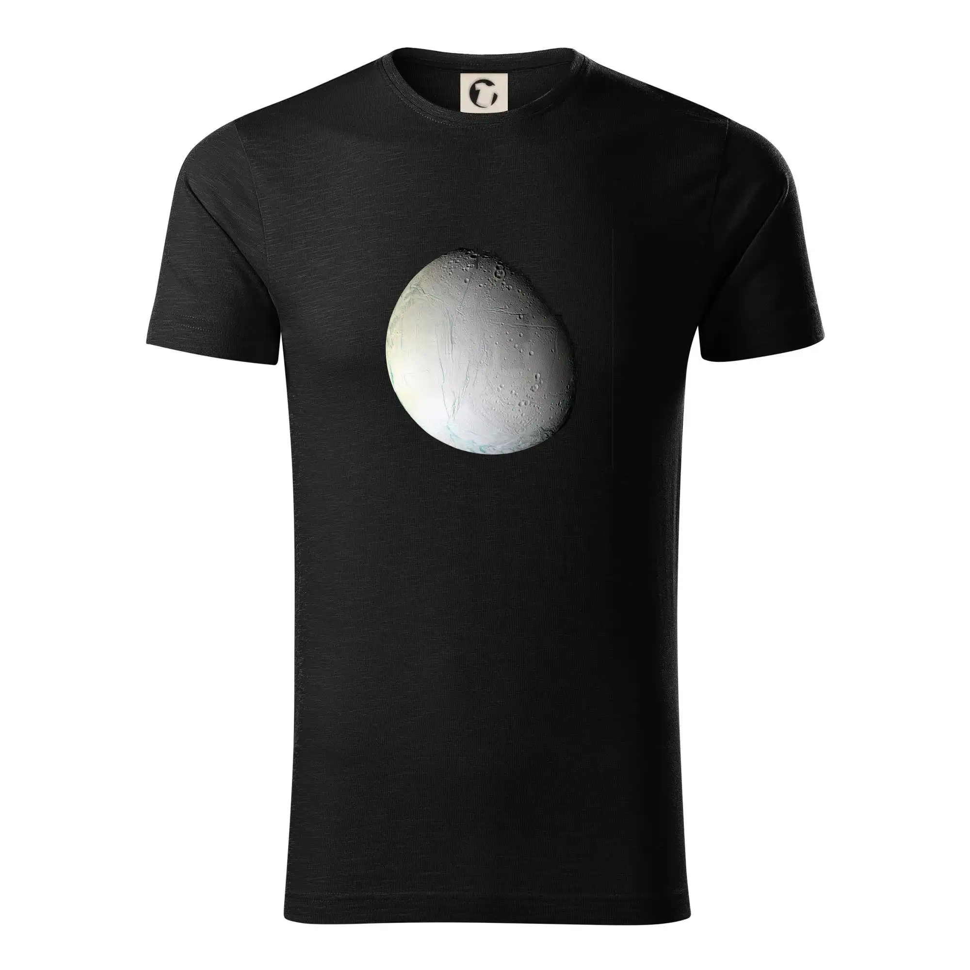 Vesmirne tričká - Fotky planét - Saturnov mesiac Enceladus zblízka - Tričko z organickej bavlny