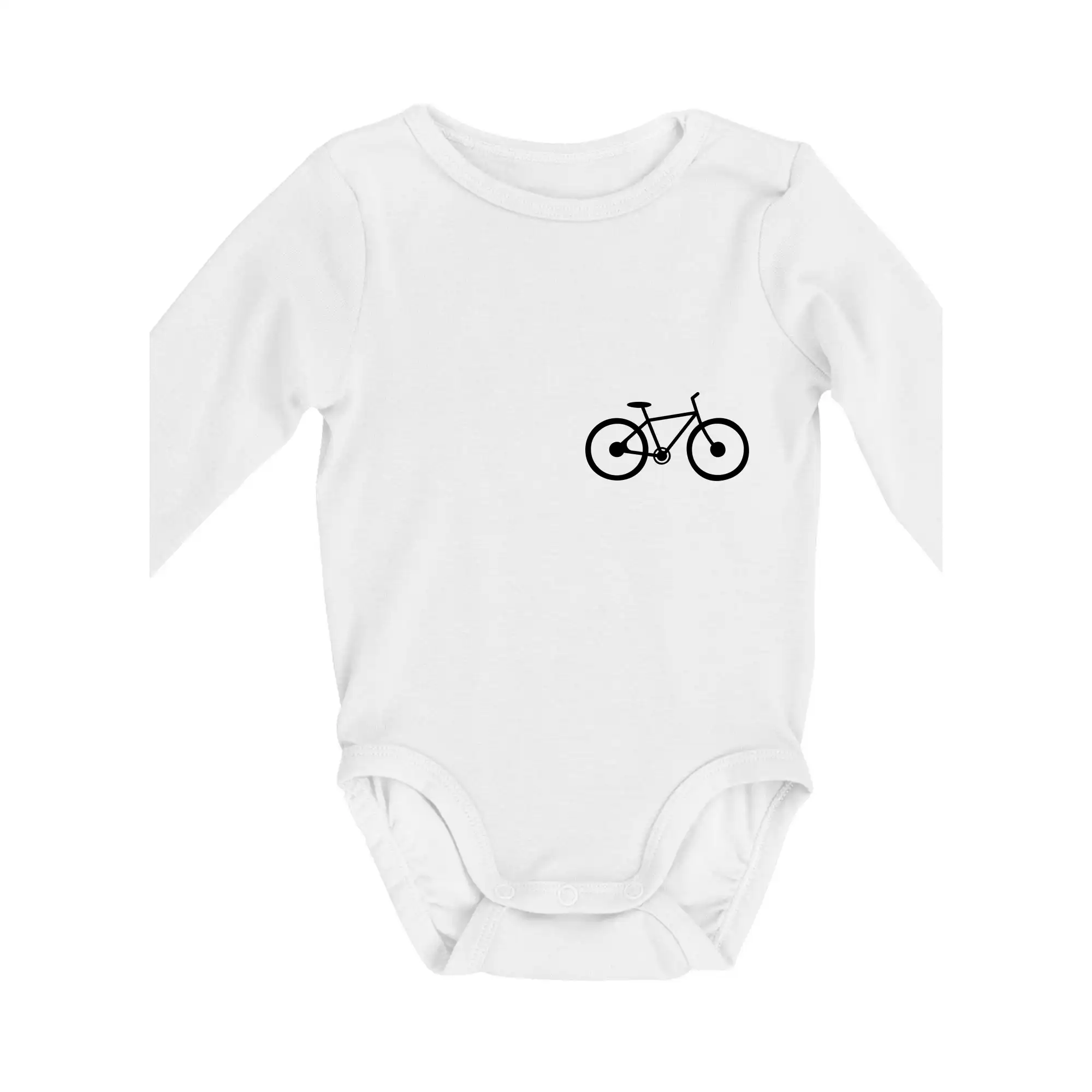 Tričko ako darček pre cyklistu - Obrázok kolesa na prsníku horský bicykel - Body dojčenské s dlhým rukávom