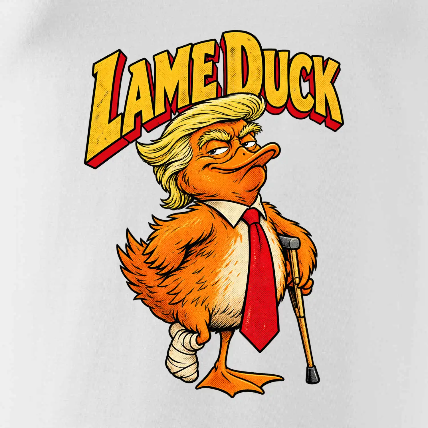 Trump jako kulhající kachna retro komiks