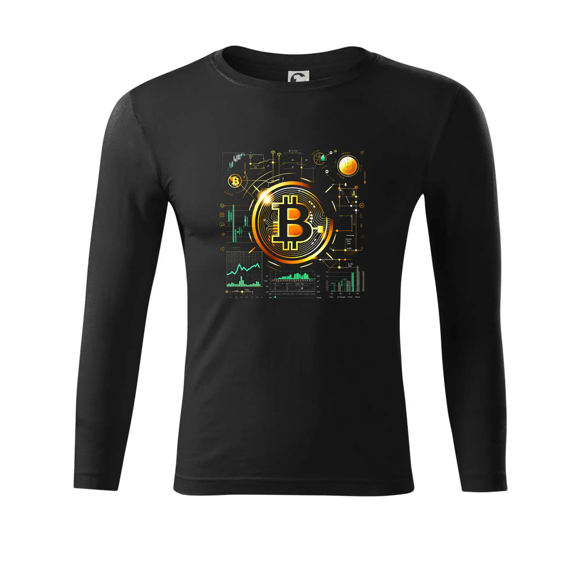 Bitcoin logo s grafy